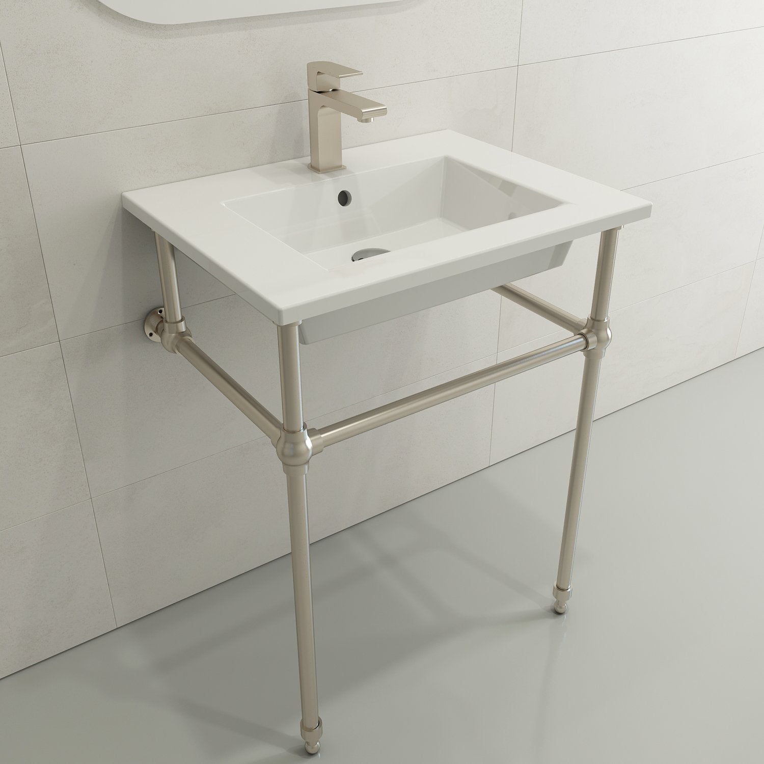 Ravenna Wall-Mounted Sink Fireclay 24.5 in. 1-Hole with Overflow 1161