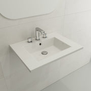 Ravenna Wall-Mounted Sink Fireclay 24.5 in. 3-Hole with Overflow 1161