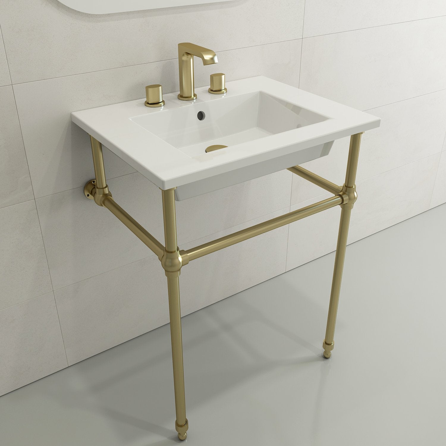Ravenna Wall-Mounted Sink Fireclay 24.5 in. 3-Hole with Overflow 1161