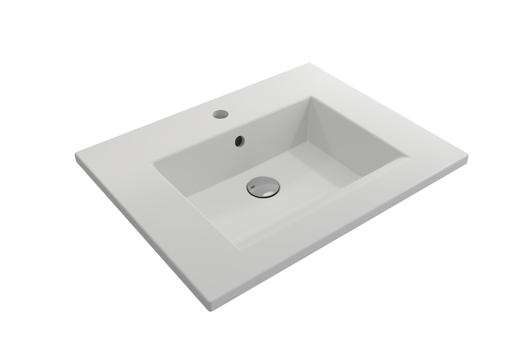 Ravenna Wall-Mounted Sink Fireclay 24.5 in. 1-Hole with Overflow 1161