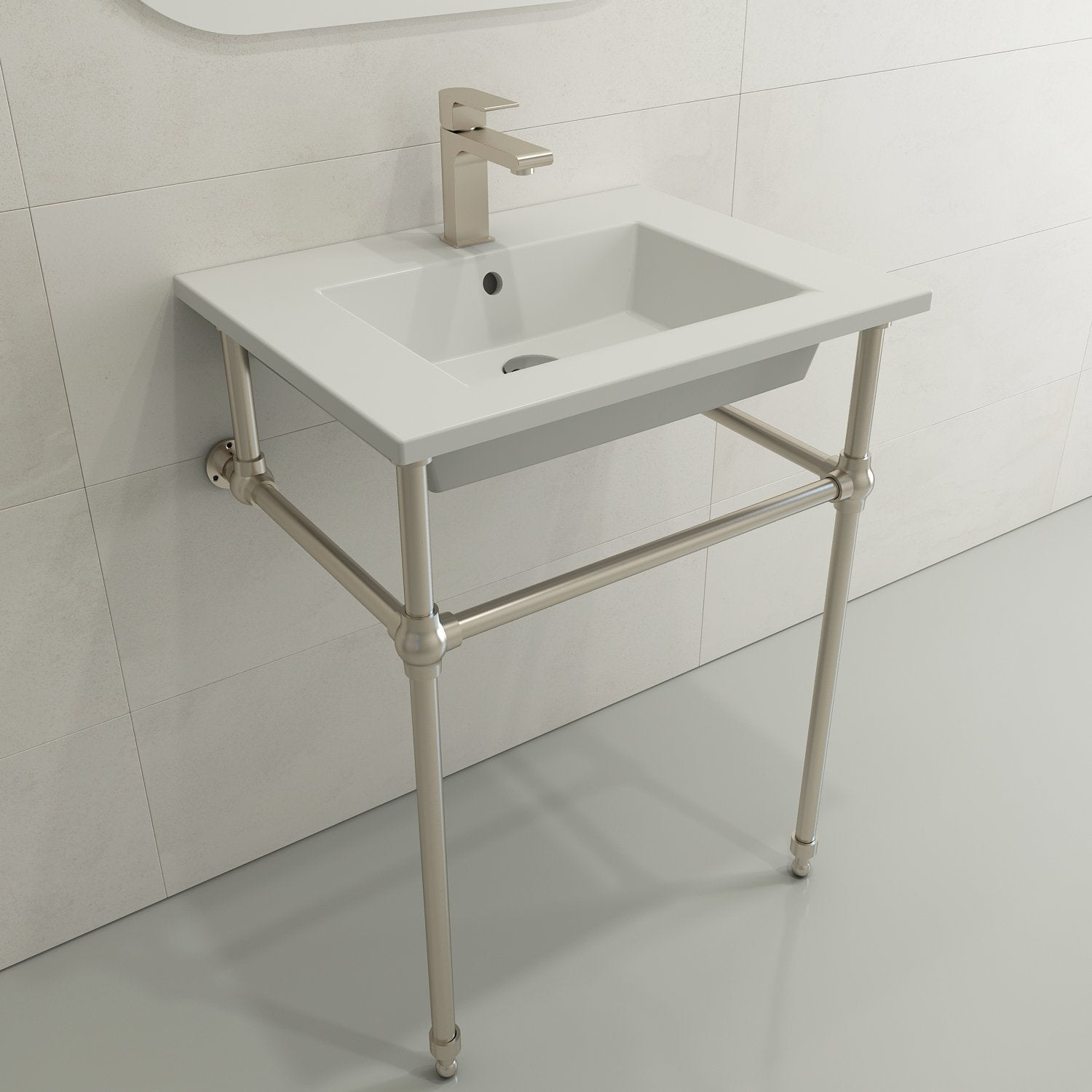 Ravenna Wall-Mounted Sink Fireclay 24.5 in. 1-Hole with Overflow 1161