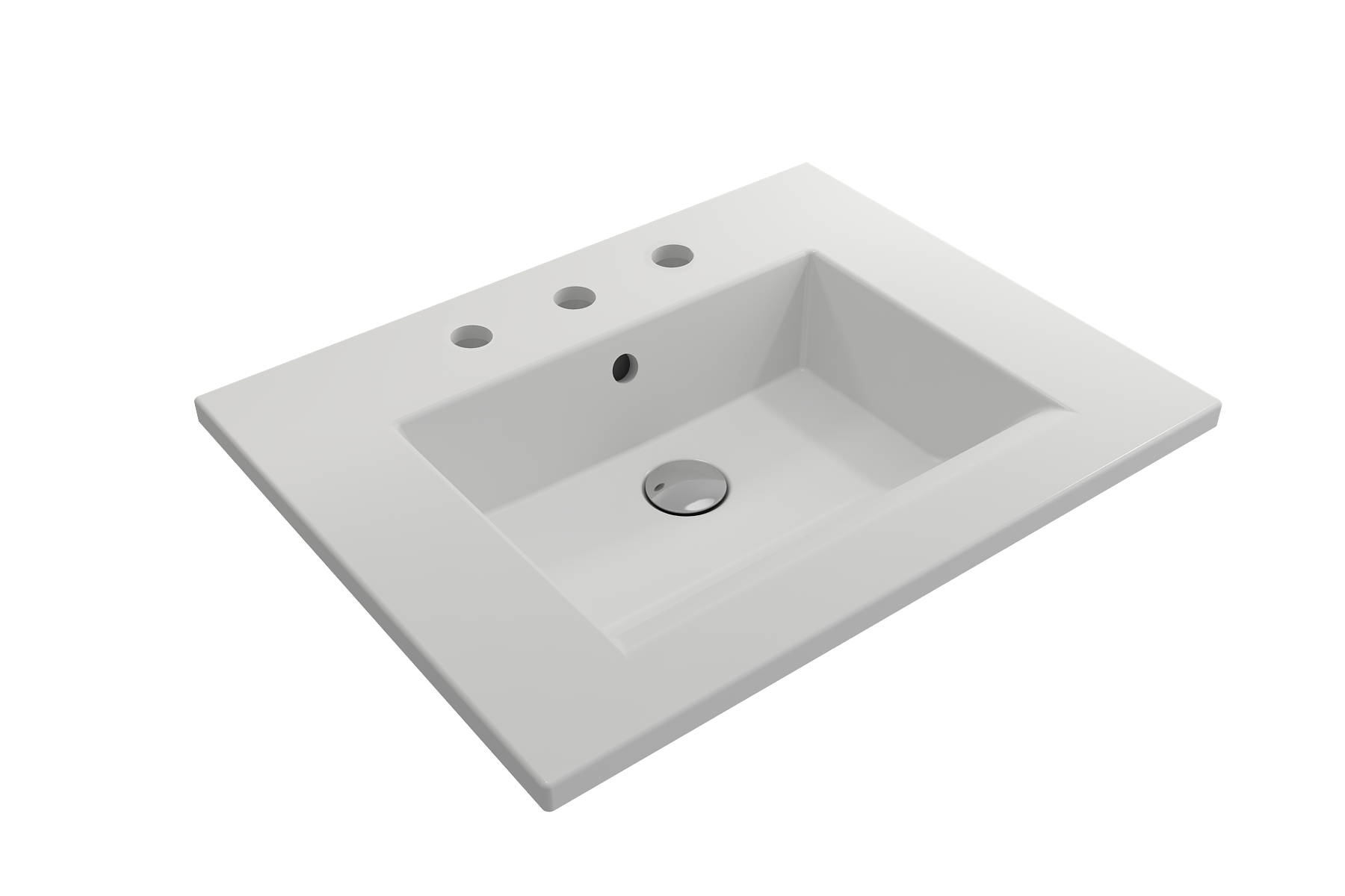 Ravenna Wall-Mounted Sink Fireclay 24.5 in. 3-Hole with Overflow 1161