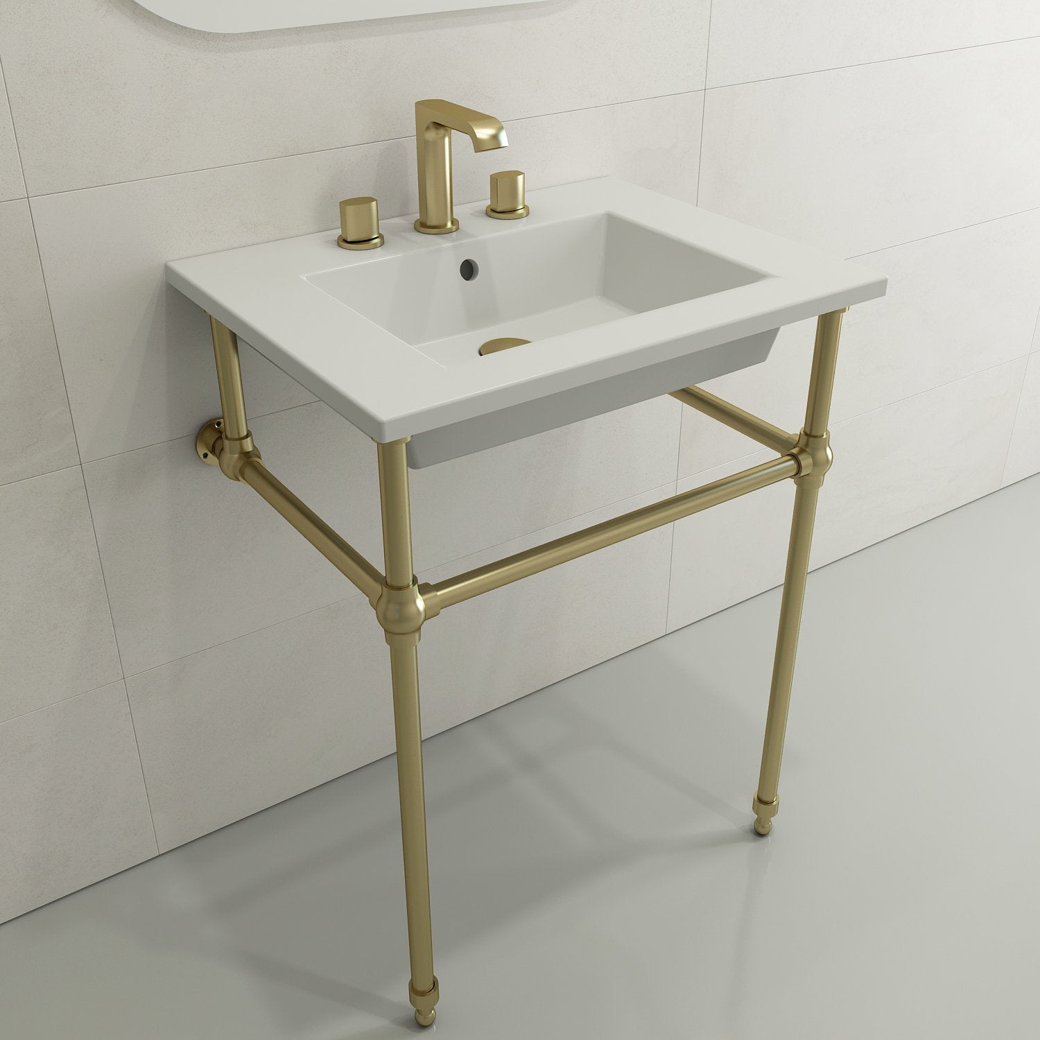 Ravenna Wall-Mounted Sink Fireclay 24.5 in. 3-Hole with Overflow 1161