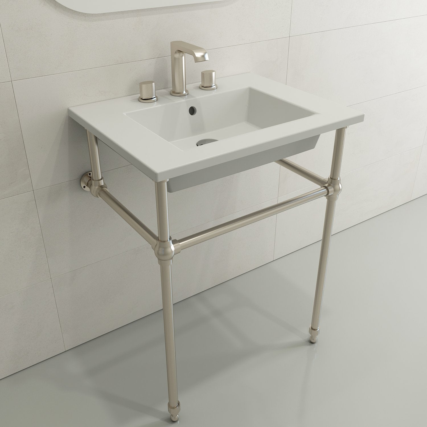 Ravenna Wall-Mounted Sink Fireclay 24.5 in. 3-Hole with Overflow 1161