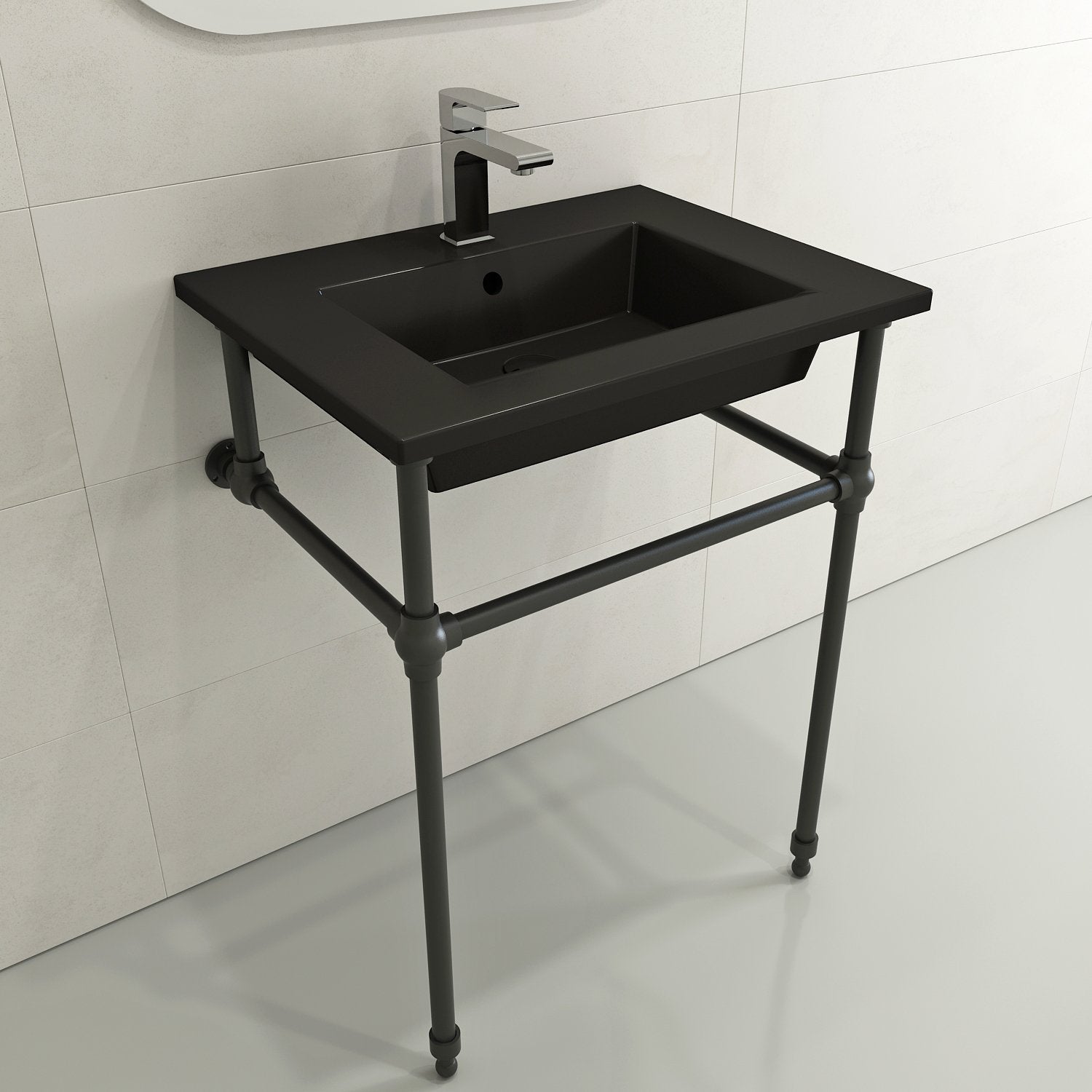 Ravenna Wall-Mounted Sink Fireclay 24.5 in. 1-Hole with Overflow 1161