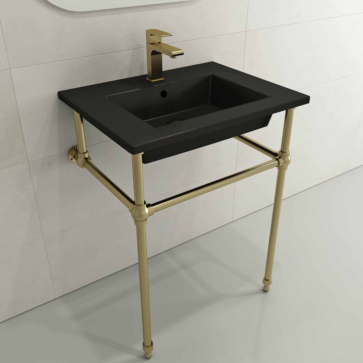 Ravenna Wall-Mounted Sink Fireclay 24.5 in. 1-Hole with Overflow 1161