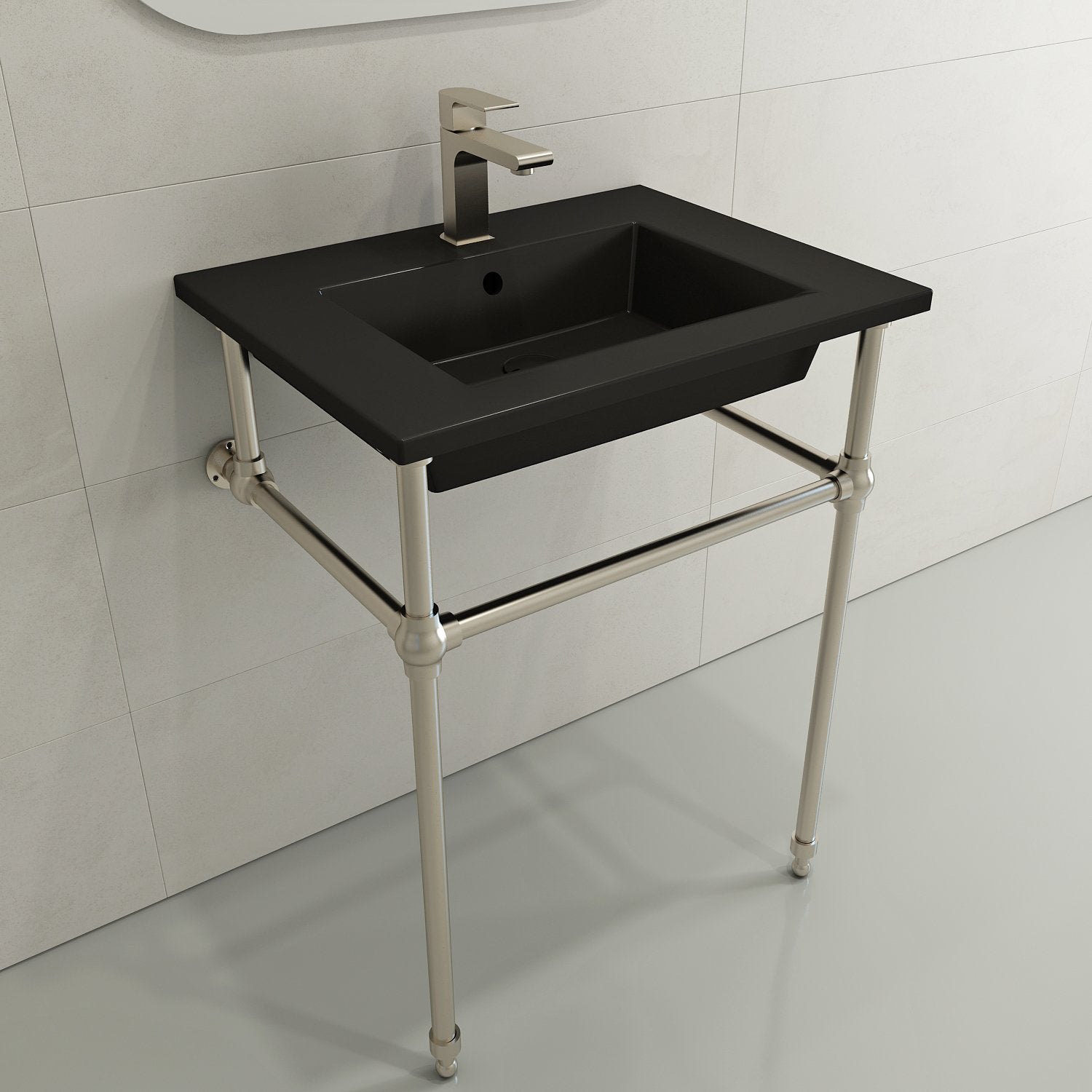 Ravenna Wall-Mounted Sink Fireclay 24.5 in. 1-Hole with Overflow 1161
