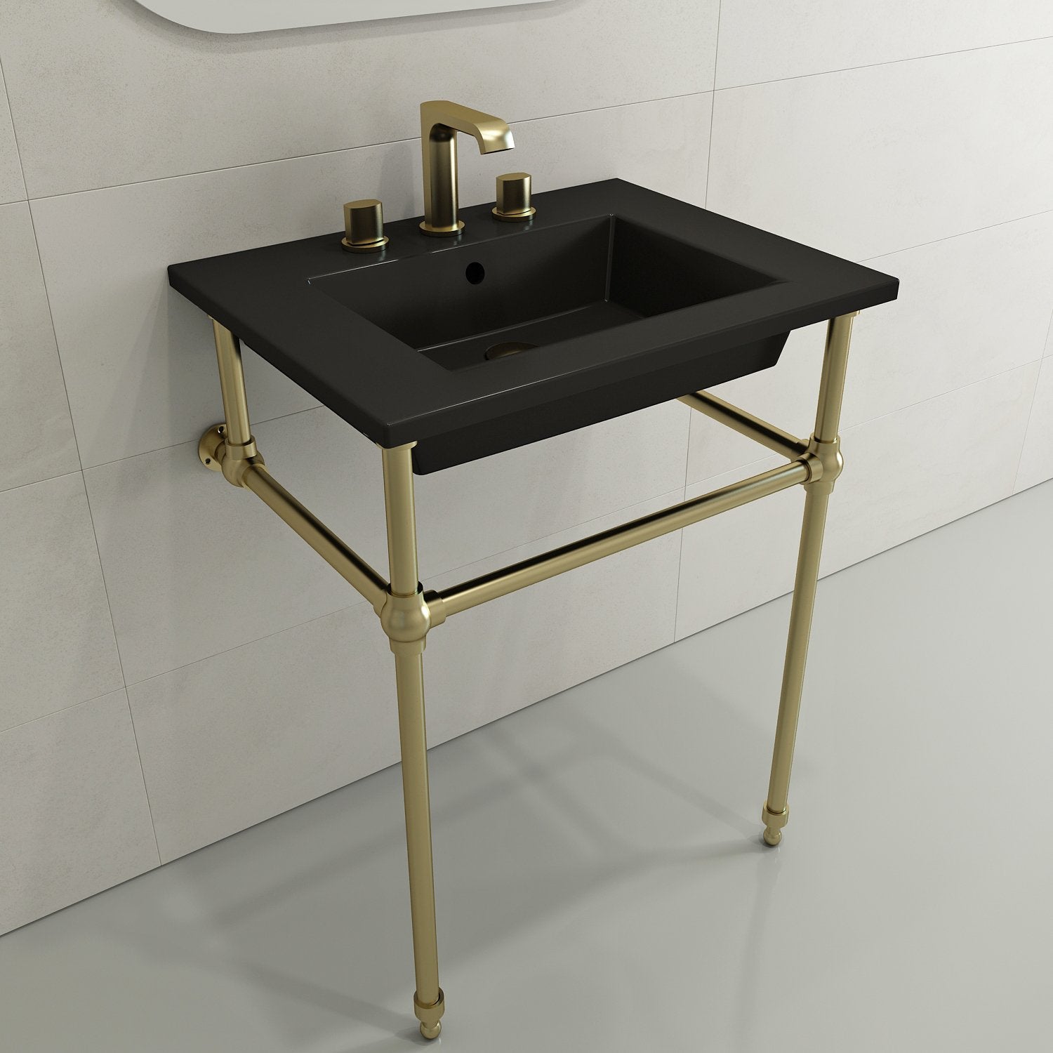 Ravenna Wall-Mounted Sink Fireclay 24.5 in. 3-Hole with Overflow 1161
