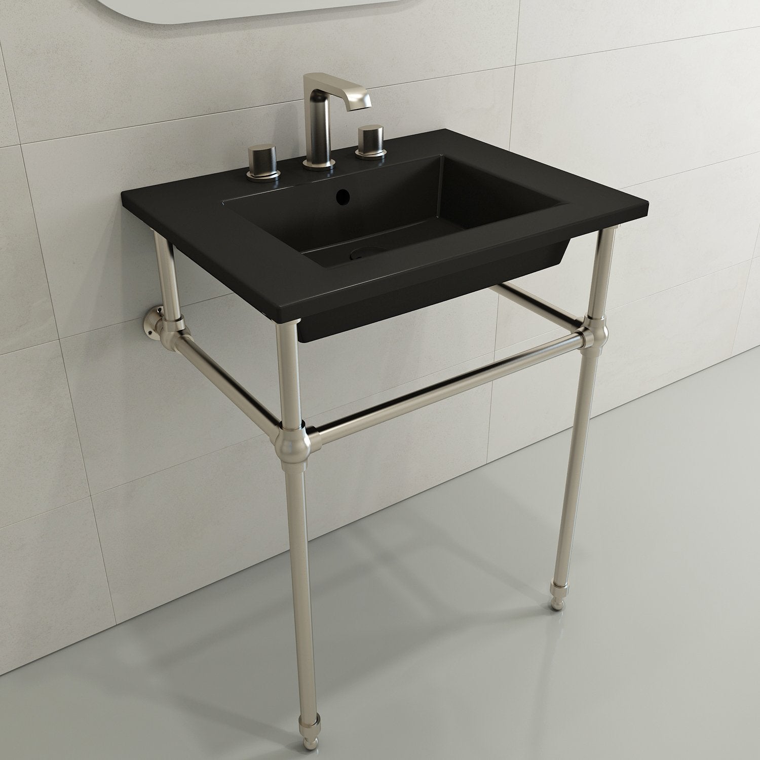 Ravenna Wall-Mounted Sink Fireclay 24.5 in. 3-Hole with Overflow 1161