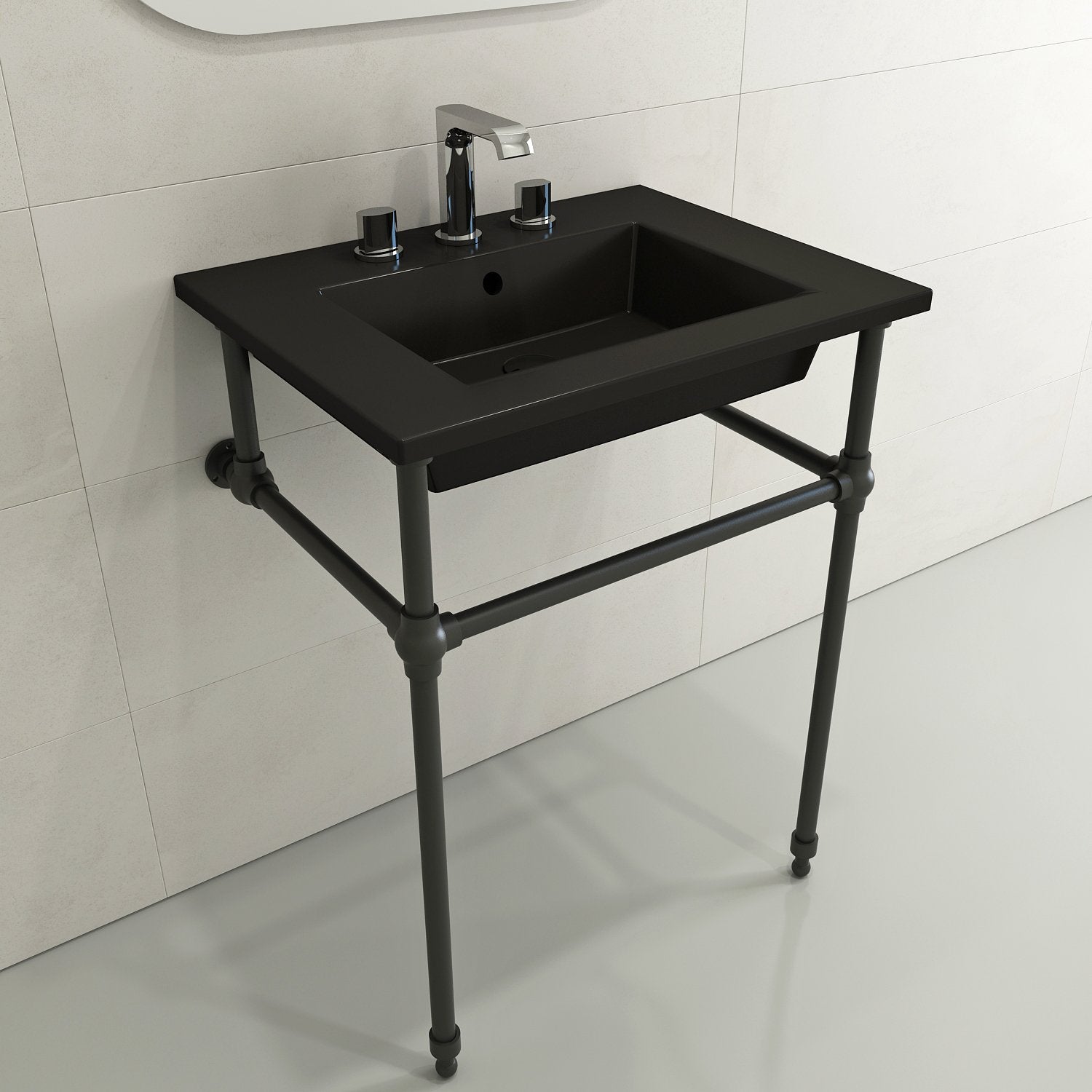 Ravenna Wall-Mounted Sink Fireclay 24.5 in. 3-Hole with Overflow 1161
