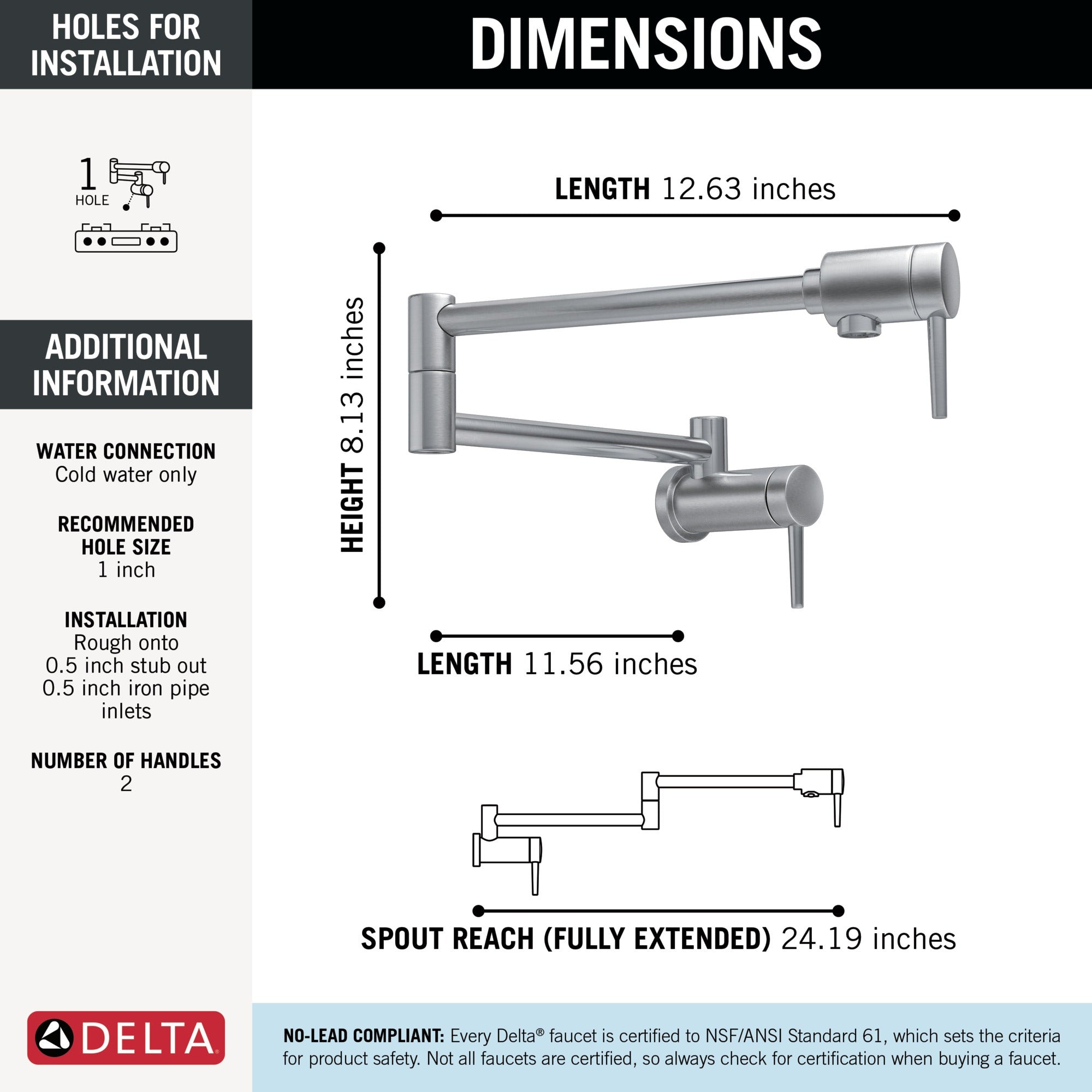 Delta Other Contemporary Wall Mount Pot Filler