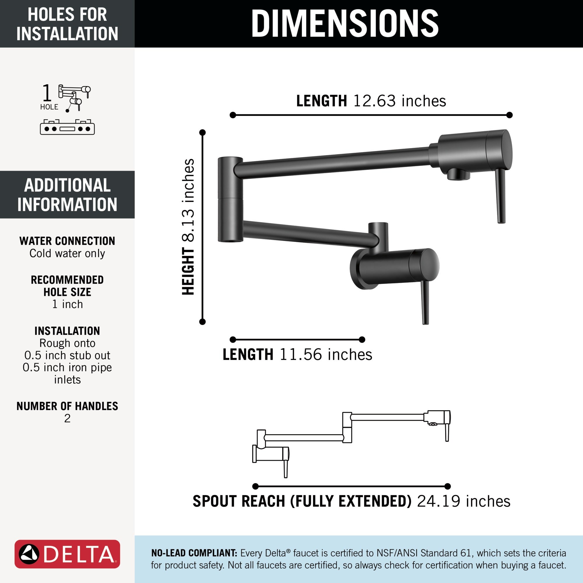 Delta Other Contemporary Wall Mount Pot Filler