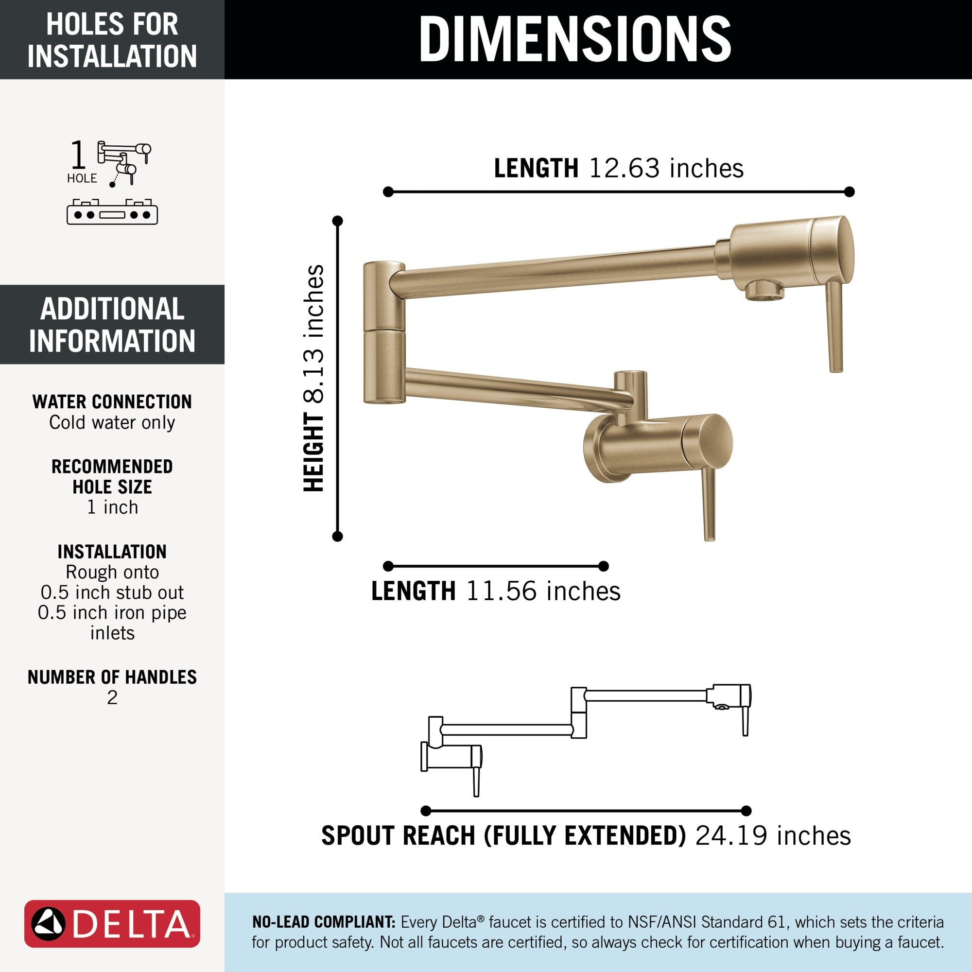 Delta Other Contemporary Wall Mount Pot Filler