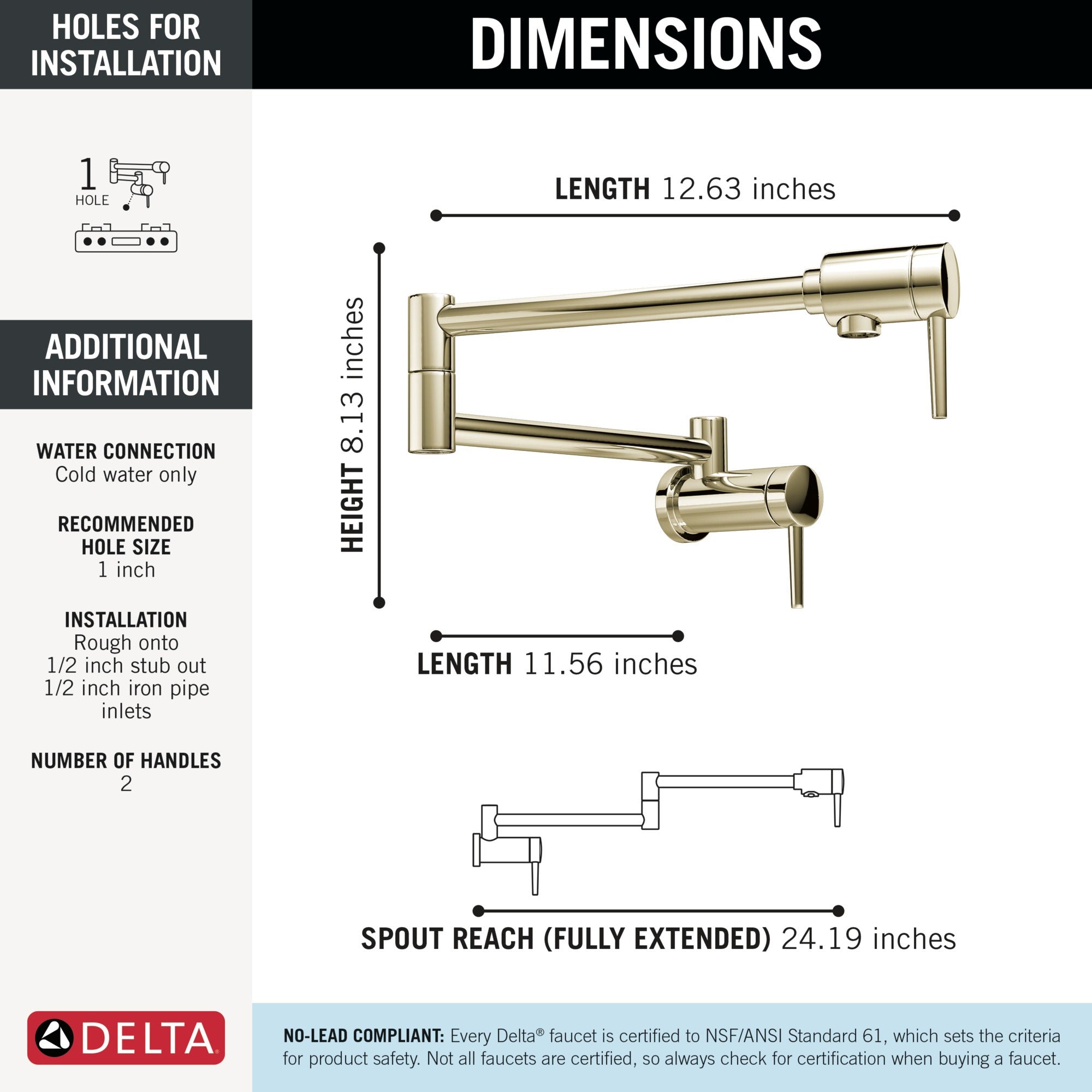 Delta Other Contemporary Wall Mount Pot Filler