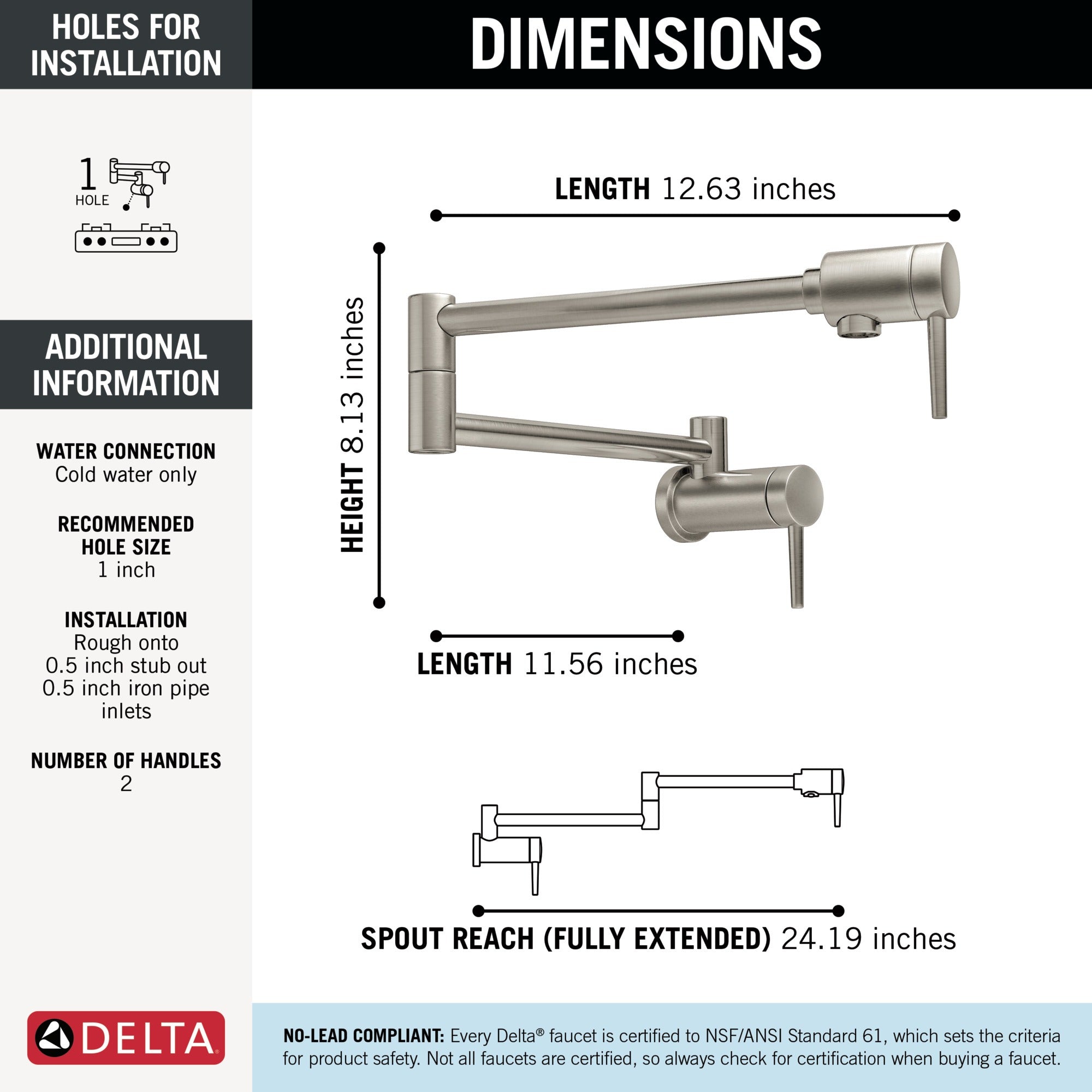 Delta Other Contemporary Wall Mount Pot Filler