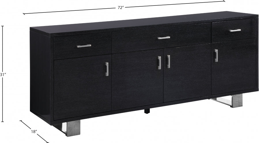 Excel Lacquer Finish And Stainless Steel Sideboard / Buffet