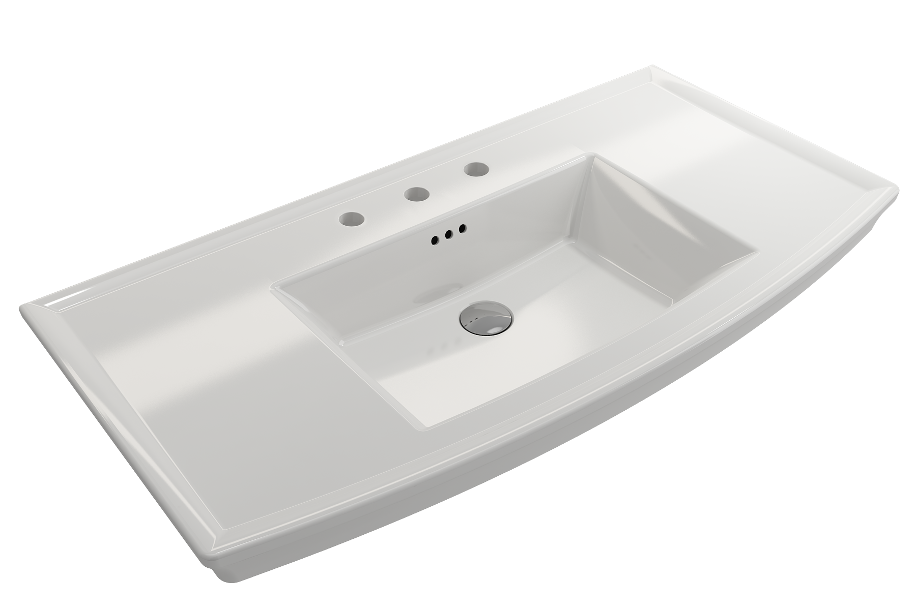Lavita Wall-Mounted Console Sink Fireclay 40 in. 3-Hole with Overflow 1168