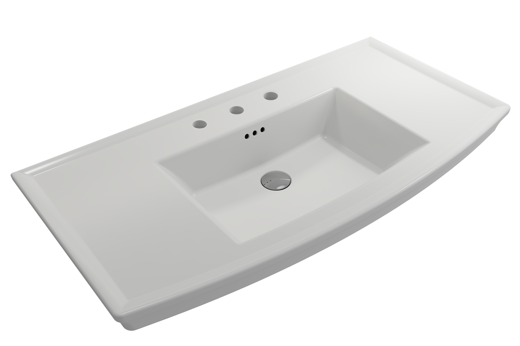Lavita Wall-Mounted Console Sink Fireclay 40 in. 3-Hole with Overflow 1168