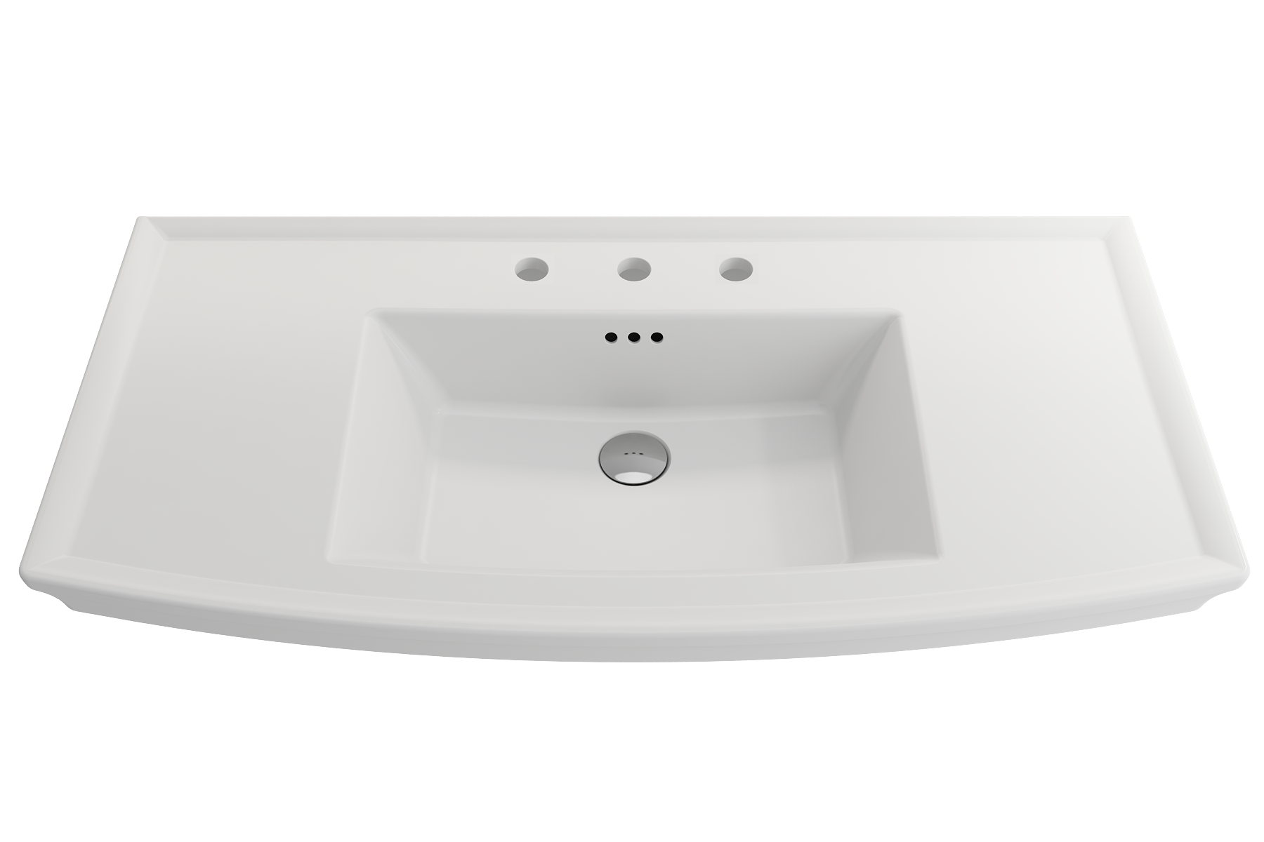 Lavita Wall-Mounted Console Sink Fireclay 40 in. 3-Hole with Overflow 1168