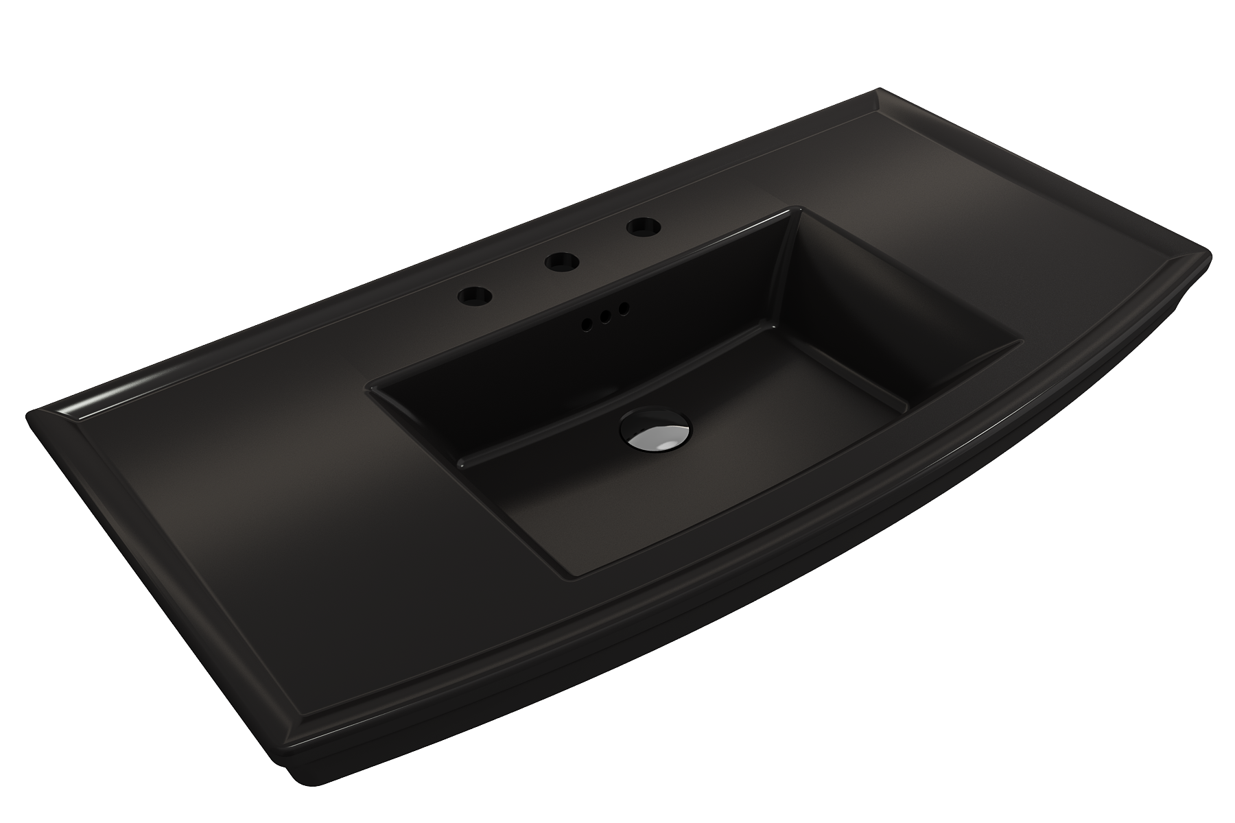 Lavita Wall-Mounted Console Sink Fireclay 40 in. 3-Hole with Overflow 1168