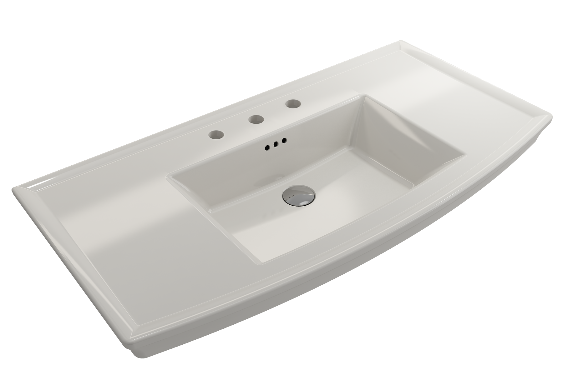 Lavita Wall-Mounted Console Sink Fireclay 40 in. 3-Hole with Overflow 1168