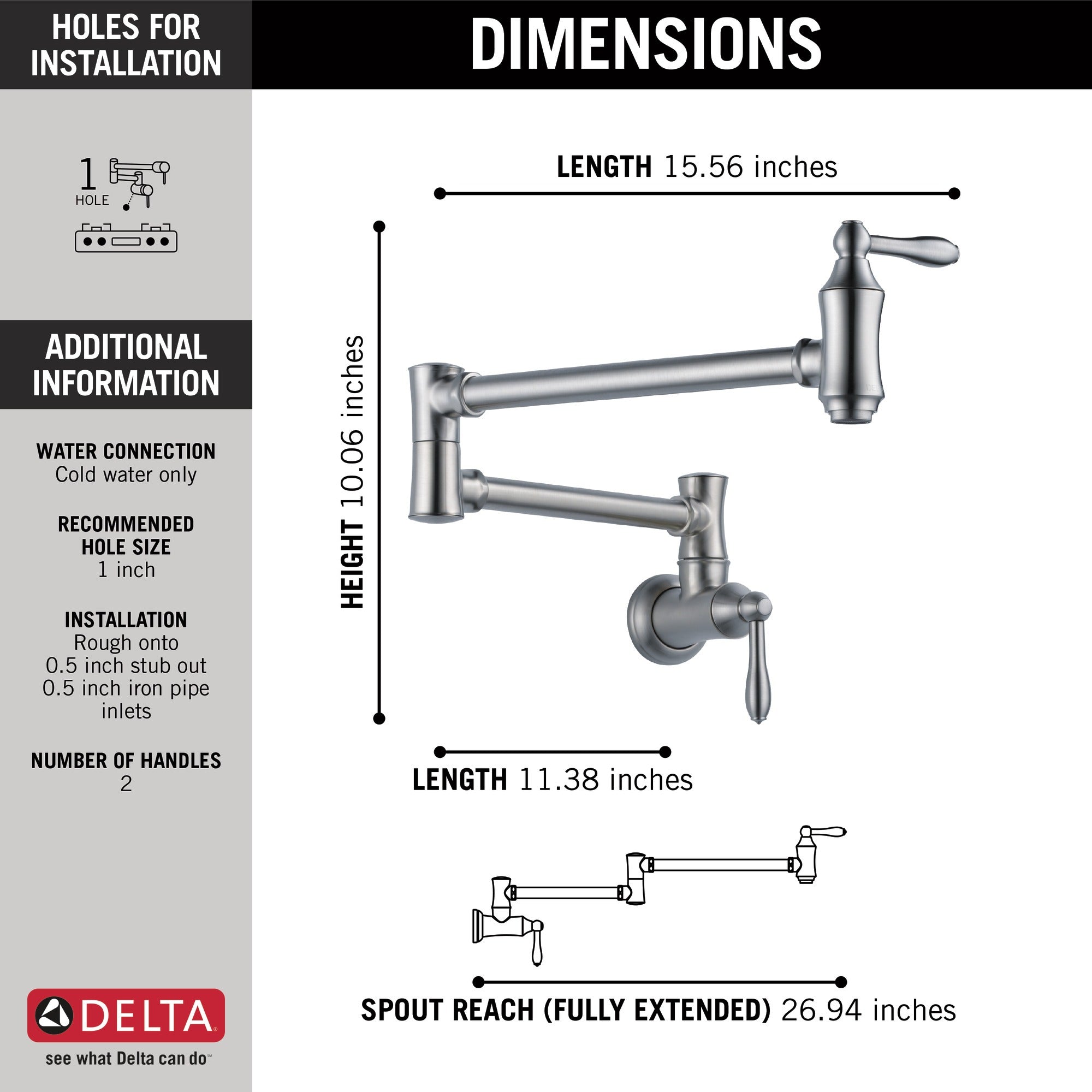 Delta Other Traditional Wall Mount Pot Filler