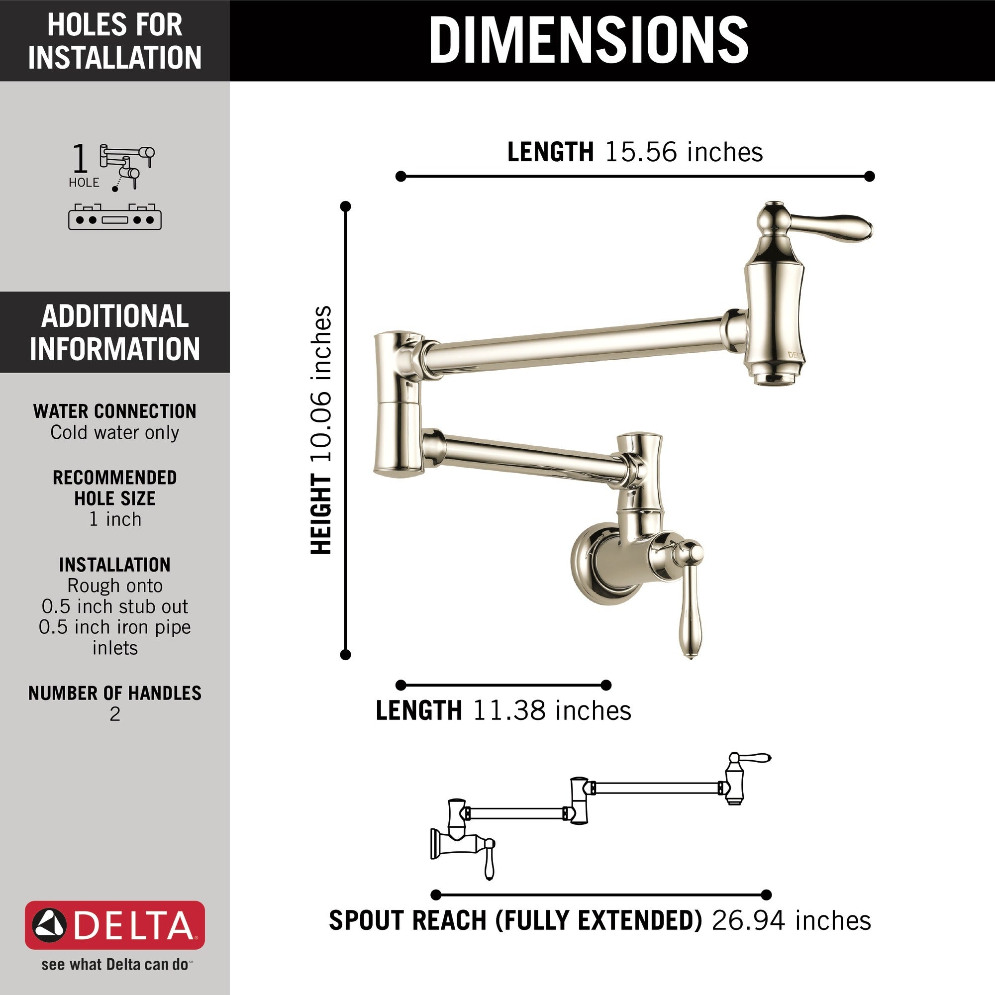 Delta Other Traditional Wall Mount Pot Filler