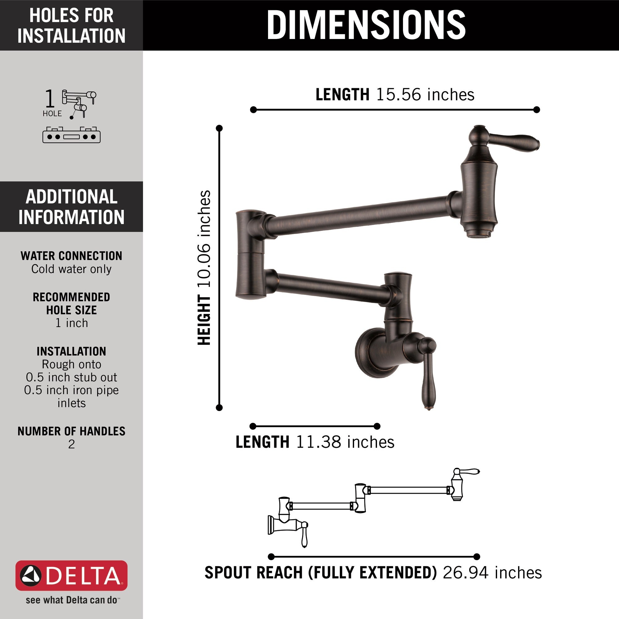 Delta Other Traditional Wall Mount Pot Filler