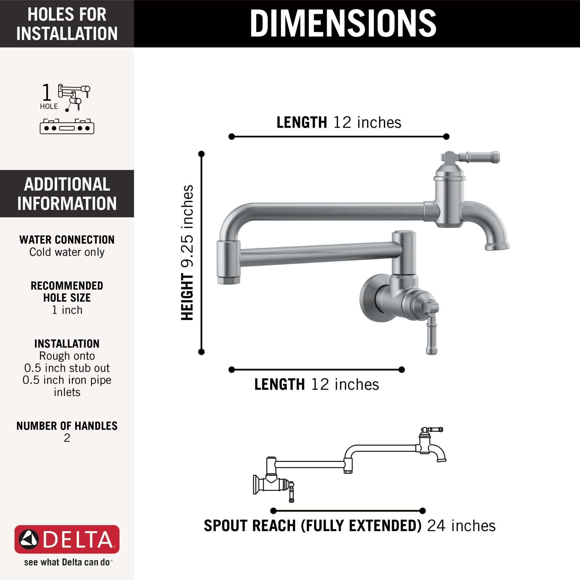 Delta Broderick® Wall Mount Pot Filler