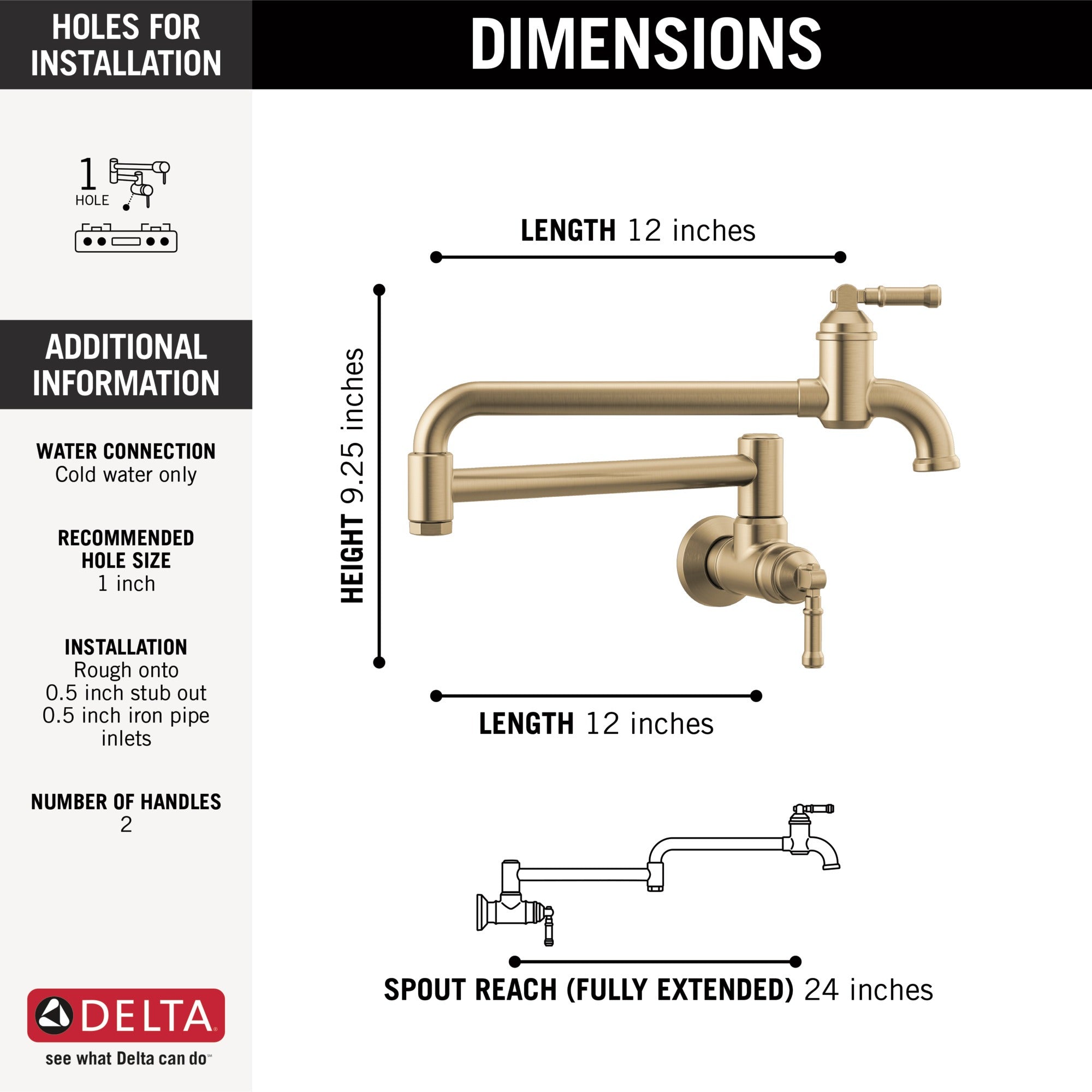 Delta Broderick® Wall Mount Pot Filler