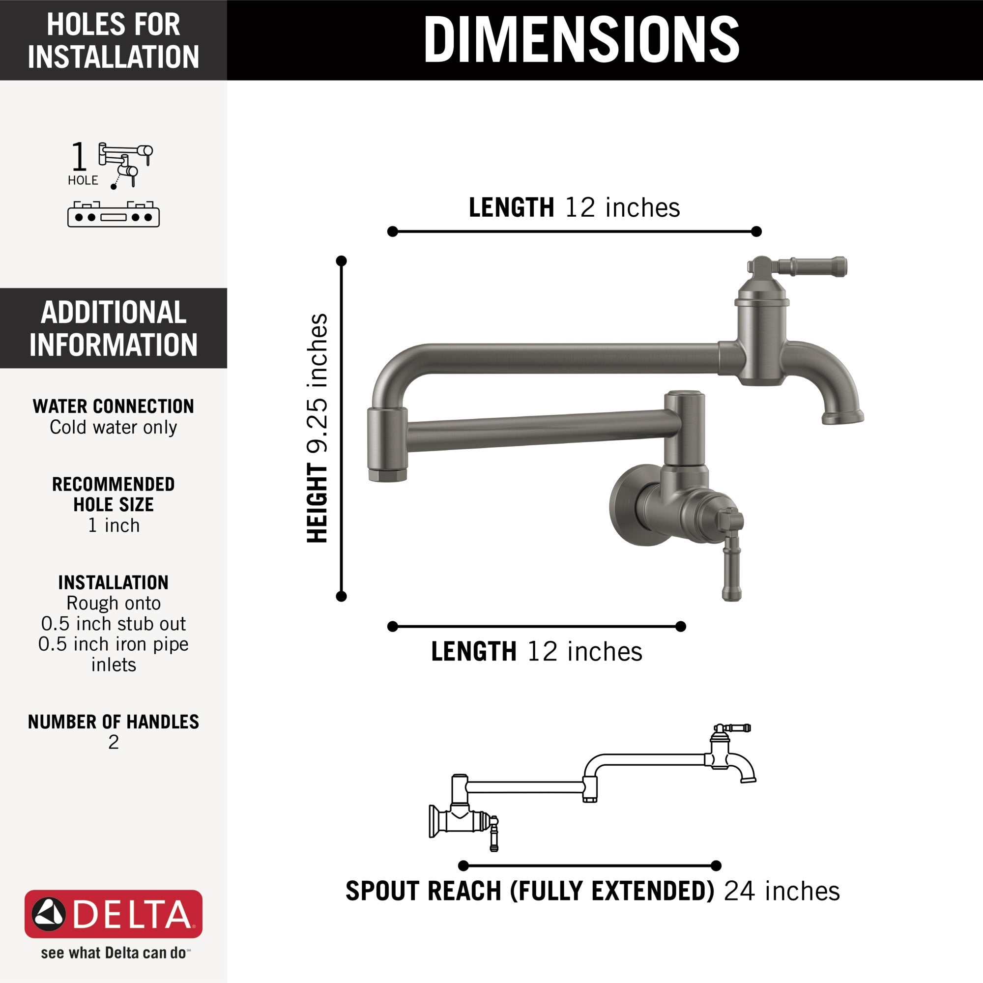 Delta Broderick® Wall Mount Pot Filler
