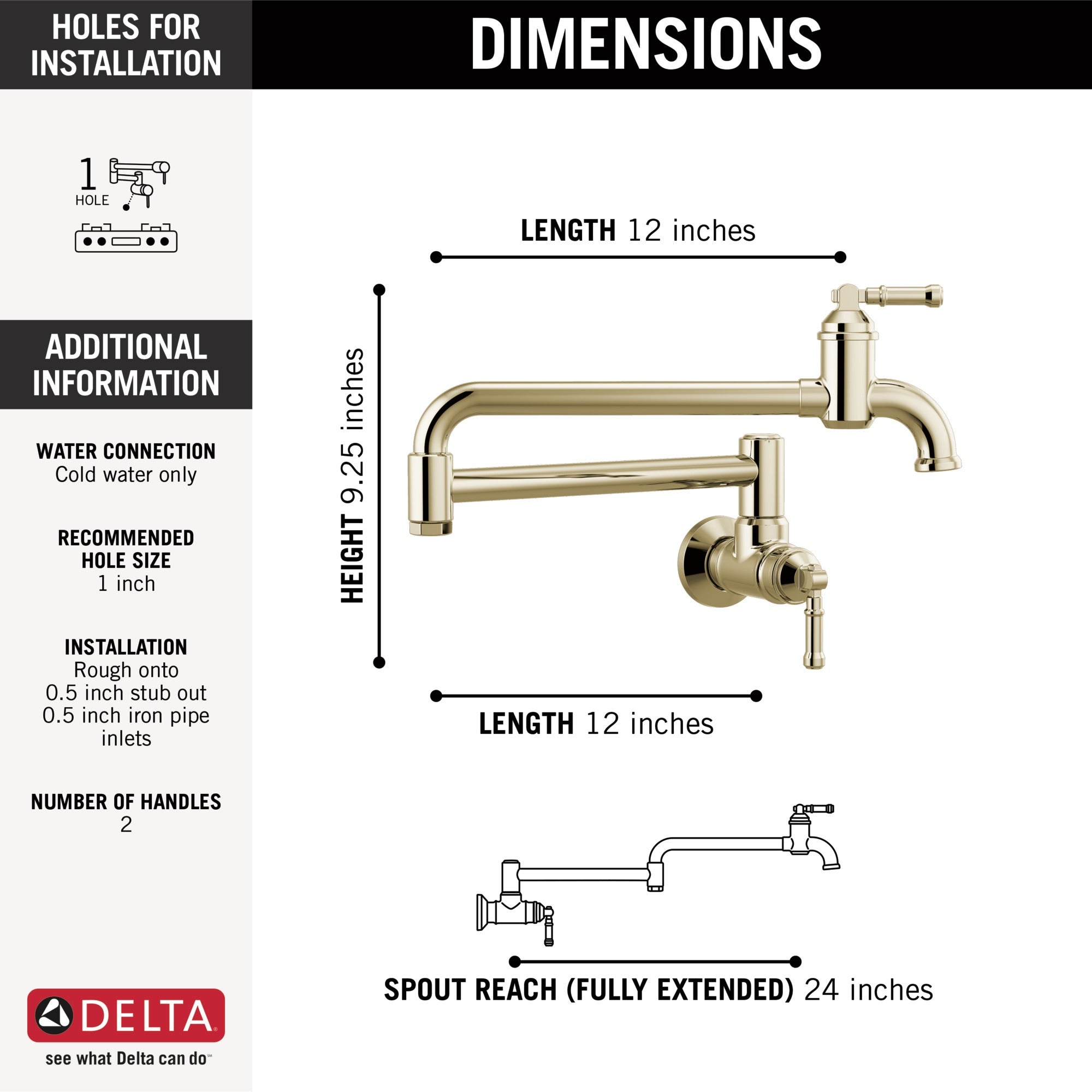 Delta Broderick® Wall Mount Pot Filler