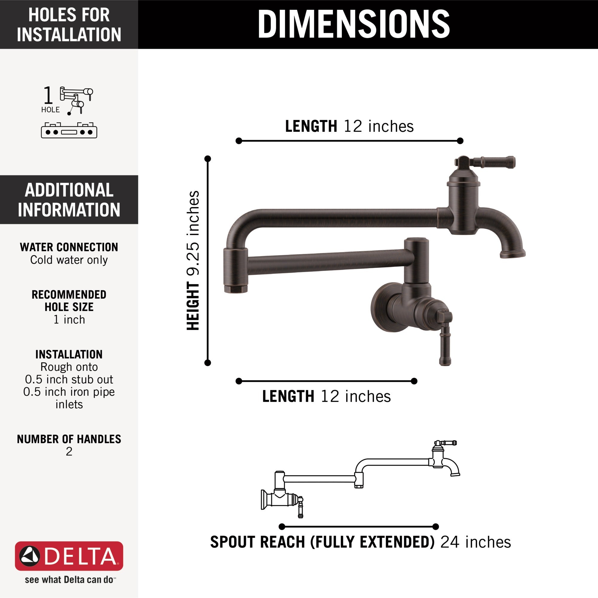 Delta Broderick® Wall Mount Pot Filler