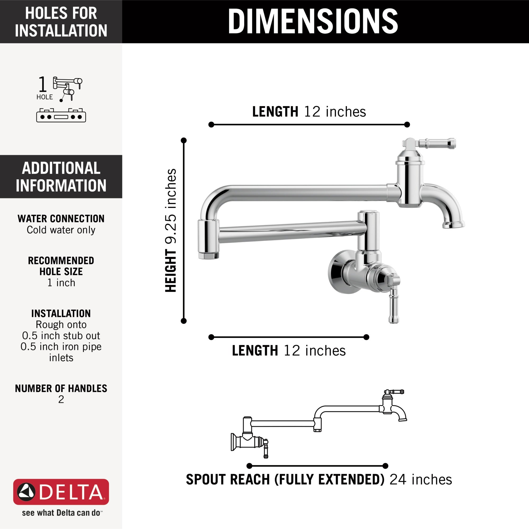 Delta Broderick® Wall Mount Pot Filler