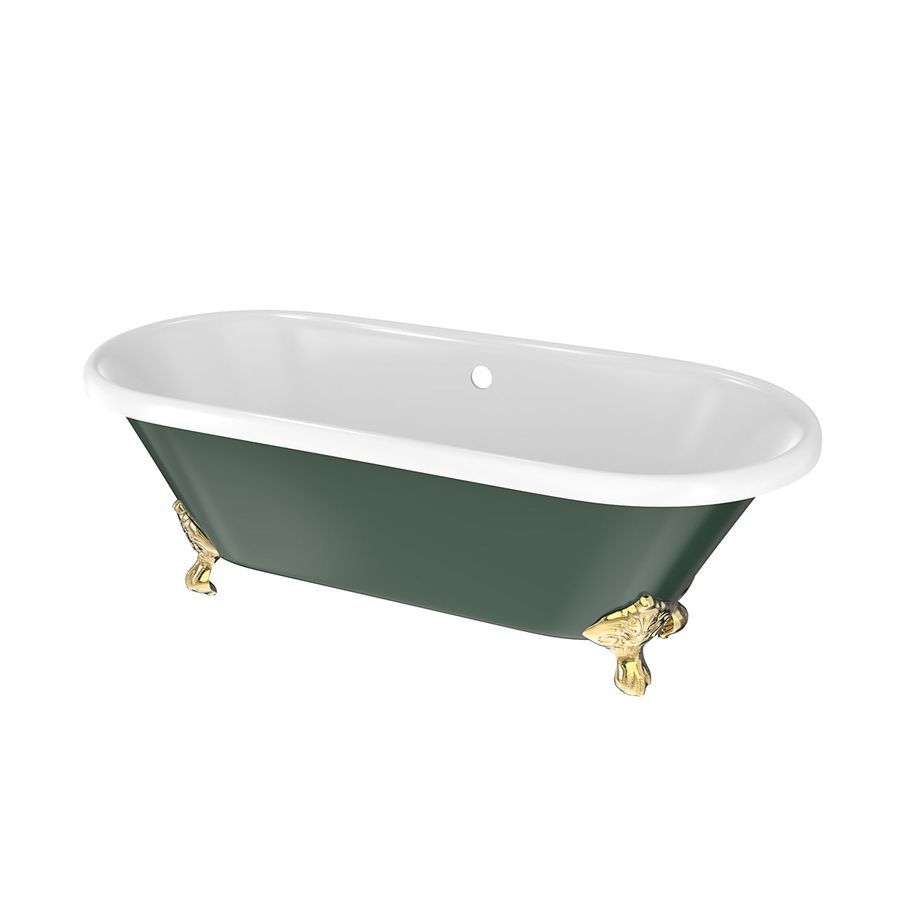 MAIDSTONE Paloma Cast Iron Double Ended Clawfoot Tub - No Faucet Drillings