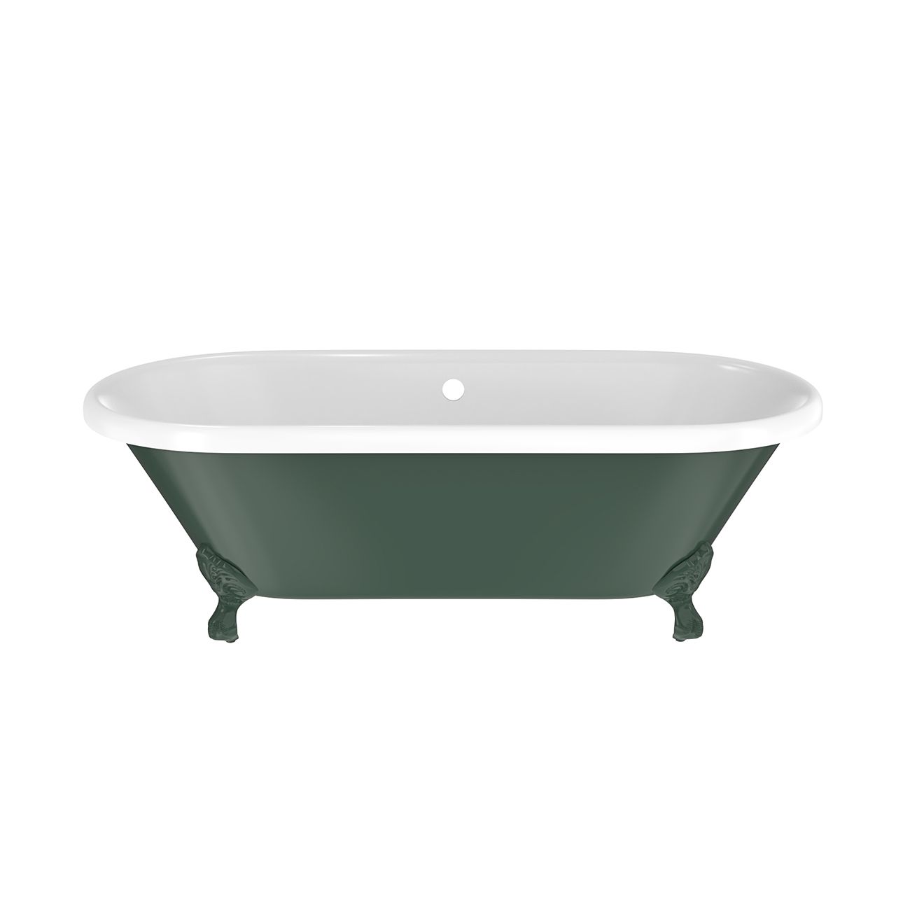 MAIDSTONE Paloma Cast Iron Double Ended Clawfoot Tub - No Faucet Drillings
