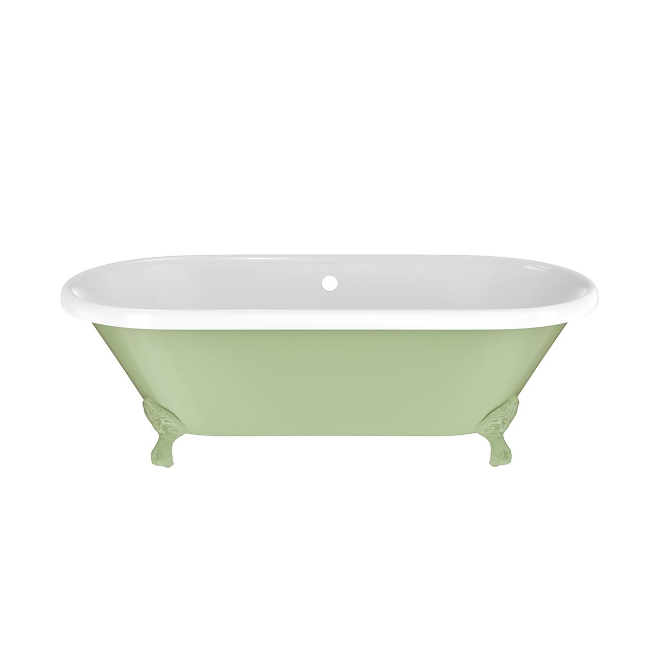 MAIDSTONE Paloma Cast Iron Double Ended Clawfoot Tub - No Faucet Drillings