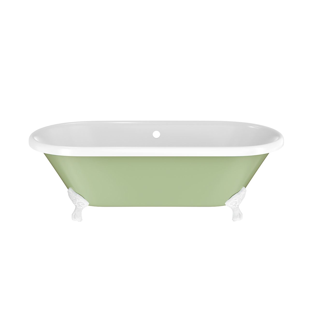 MAIDSTONE Paloma Cast Iron Double Ended Clawfoot Tub - No Faucet Drillings