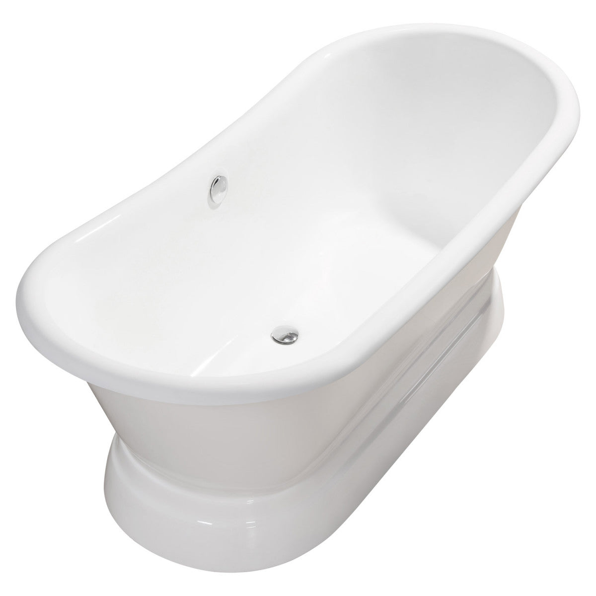 MAIDSTONE Sussex Cast Iron Double Slipper Pedestal Bathtub - No Faucet Drillings
