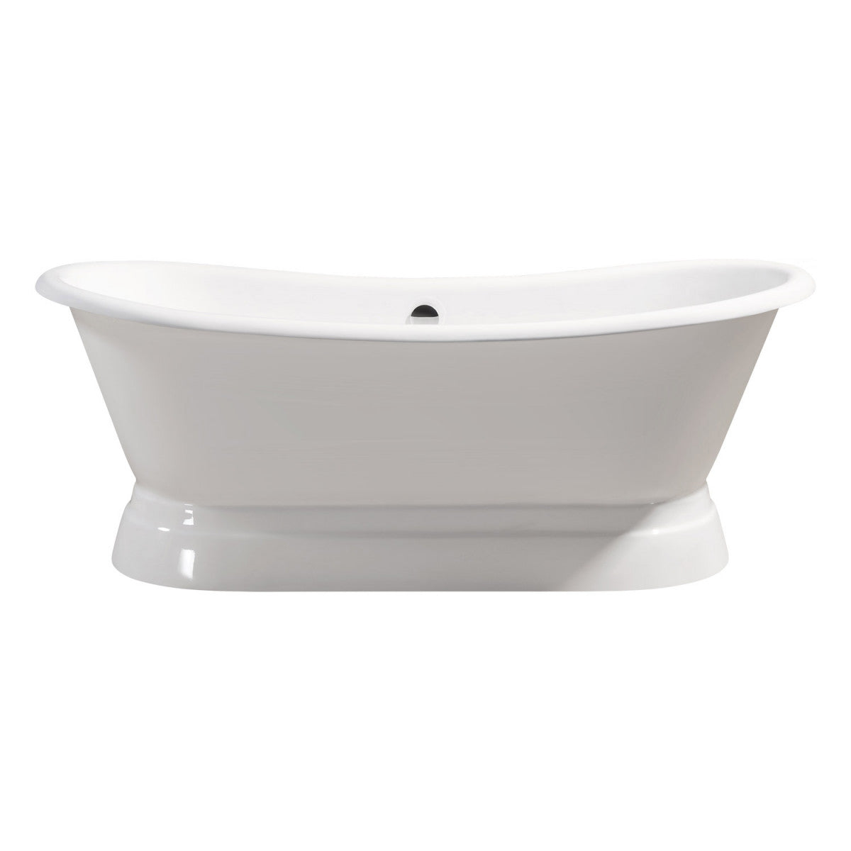 MAIDSTONE Sussex Cast Iron Double Slipper Pedestal Bathtub - No Faucet Drillings