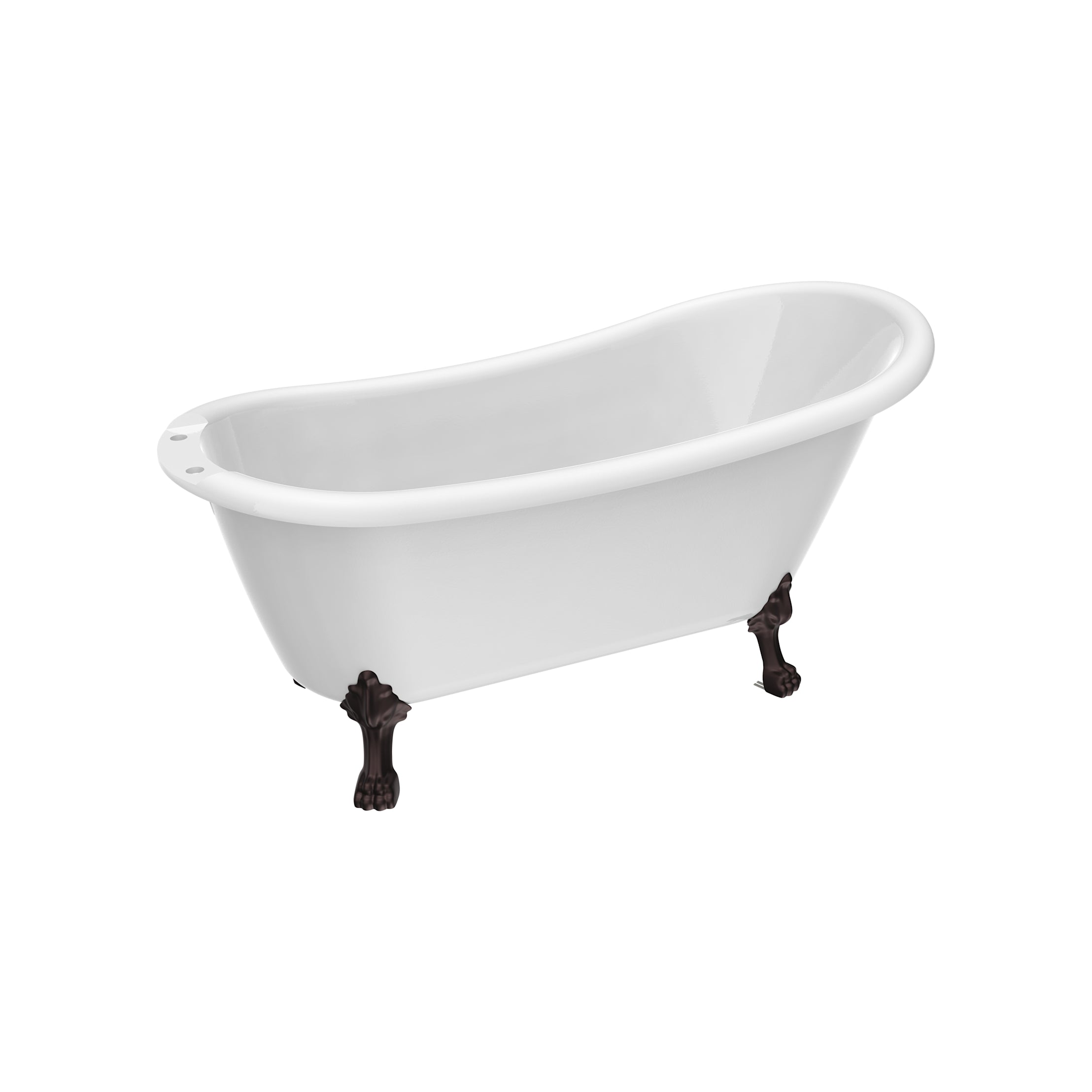 Maidstone Isaiah II Acrylic Slipper Clawfoot Tub - Lions Paw Feet