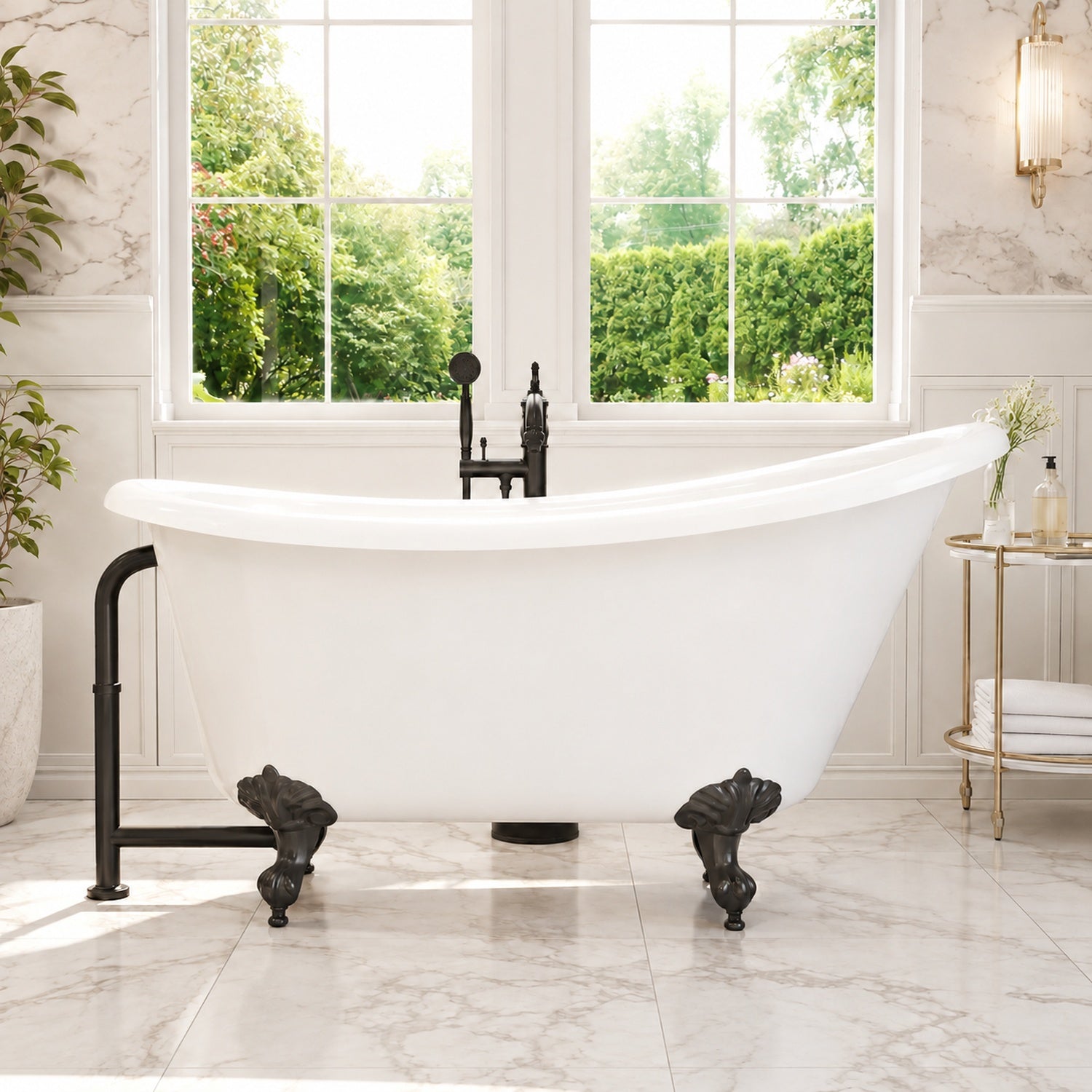 Maidstone Isaiah II Acrylic Slipper Clawfoot Tub - Imperial Ball and Claw Feet