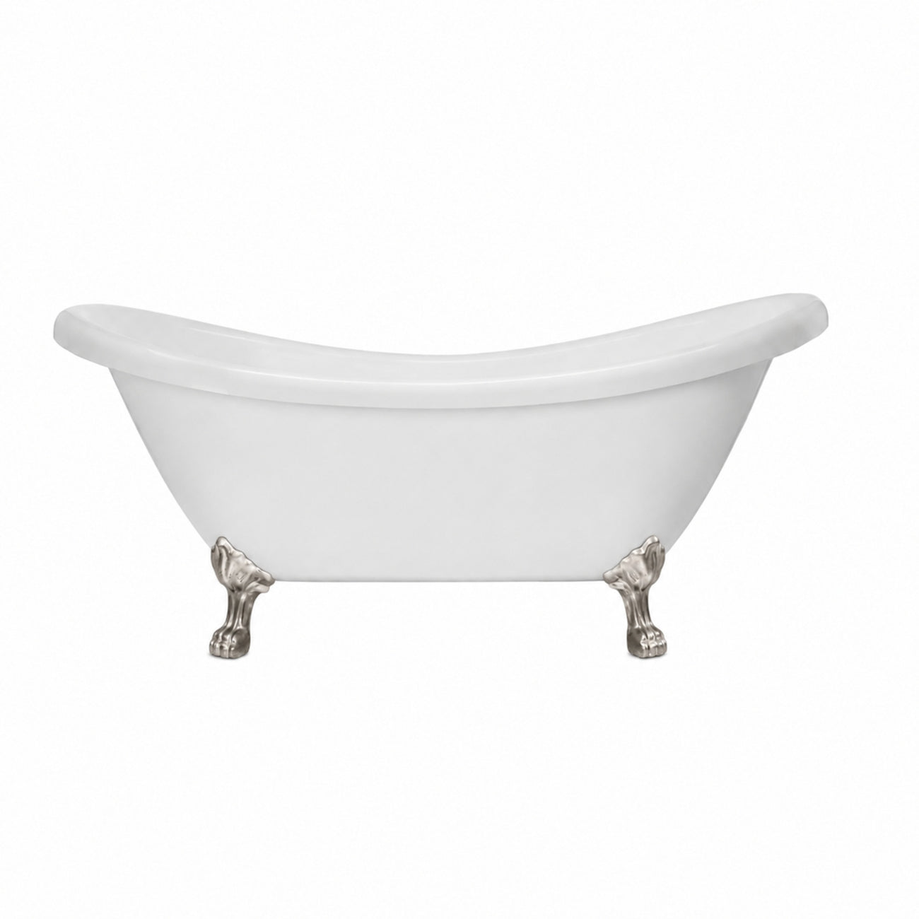 Maidstone Dillion II 69 Inch Acrylic Double Slipper Clawfoot Tub - Lions Paw Feet
