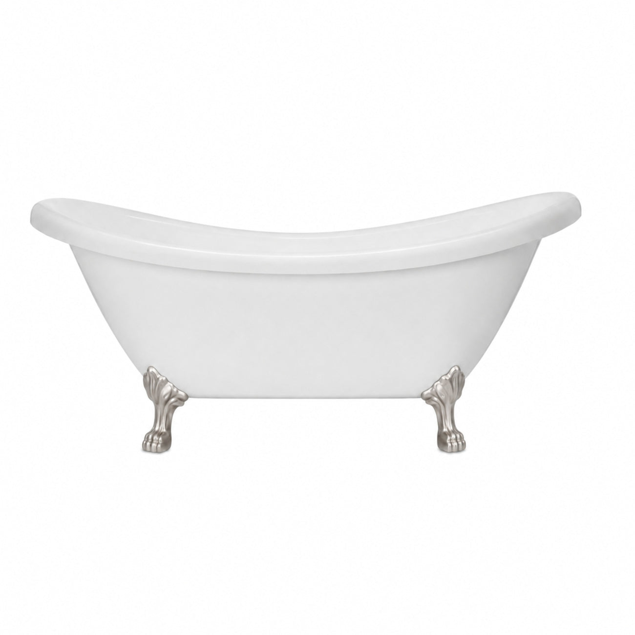 Maidstone Dillion II 69 Inch Acrylic Double Slipper Clawfoot Tub - Lions Paw Feet