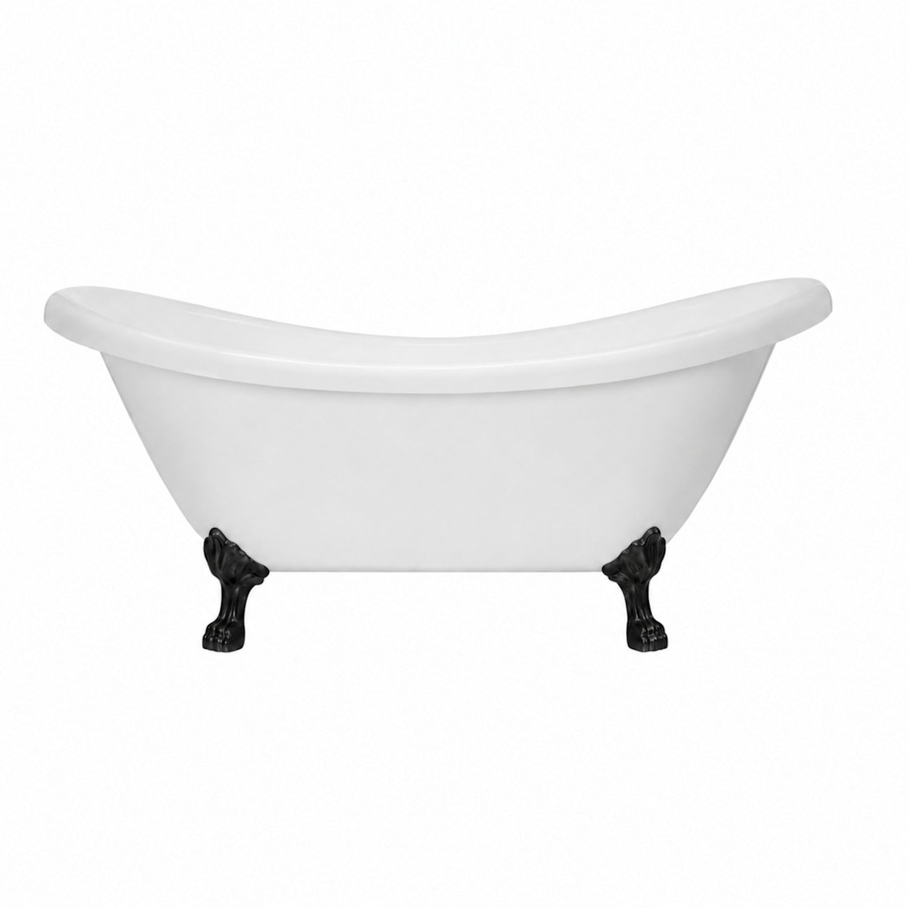 Maidstone Dillion II 69 Inch Acrylic Double Slipper Clawfoot Tub - Lions Paw Feet