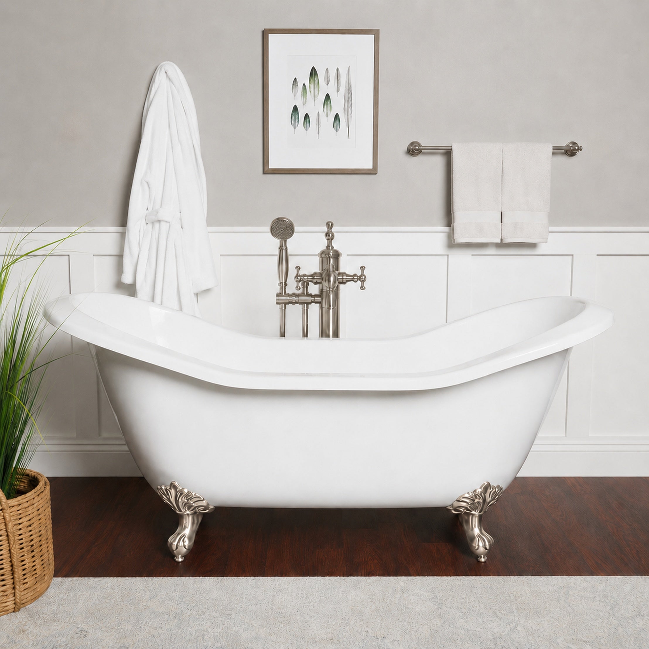 Maidstone Amandine II Acrylic Double Slipper Clawfoot Tub - Imperial Ball and Claw Feet