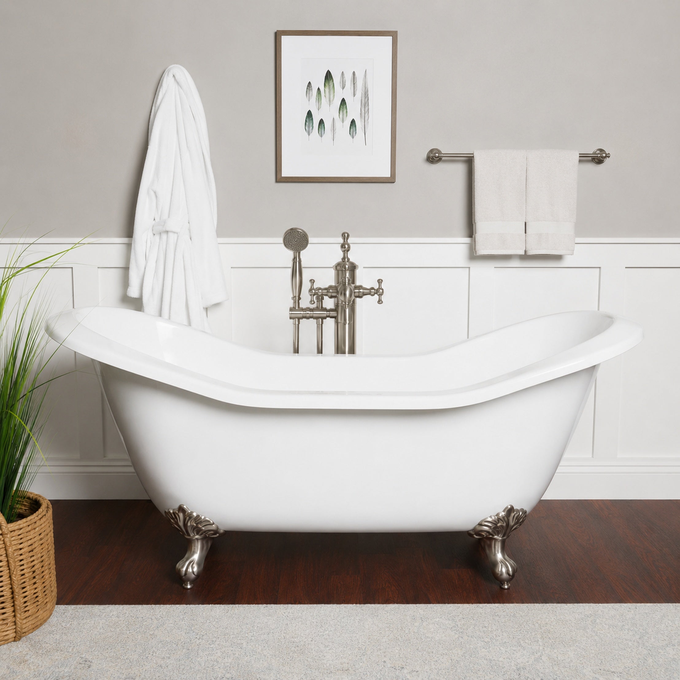 Maidstone Amandine II Acrylic Double Slipper Clawfoot Tub - Imperial Ball and Claw Feet