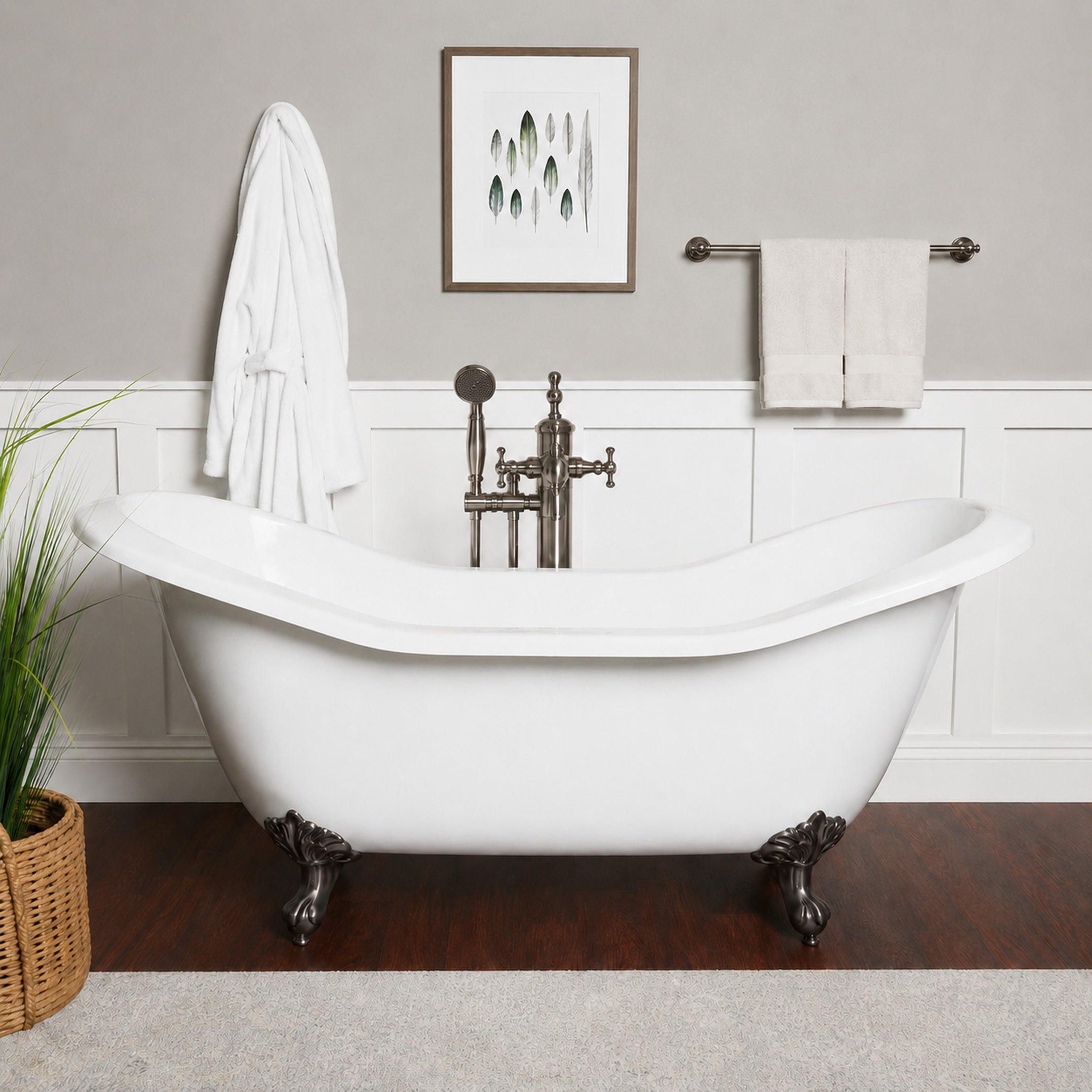 Maidstone Amandine II Acrylic Double Slipper Clawfoot Tub - Imperial Ball and Claw Feet