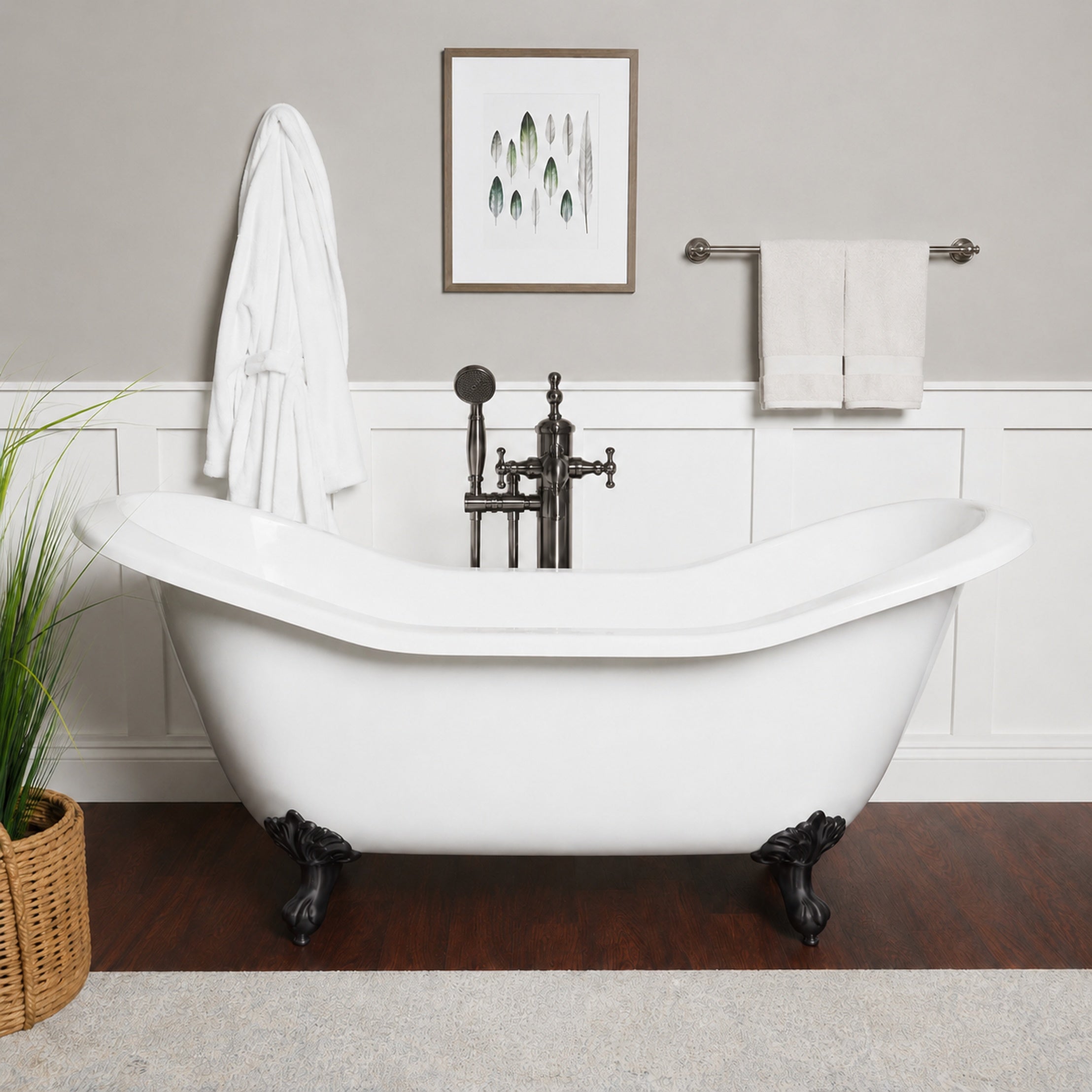 Maidstone Amandine II Acrylic Double Slipper Clawfoot Tub - Imperial Ball and Claw Feet