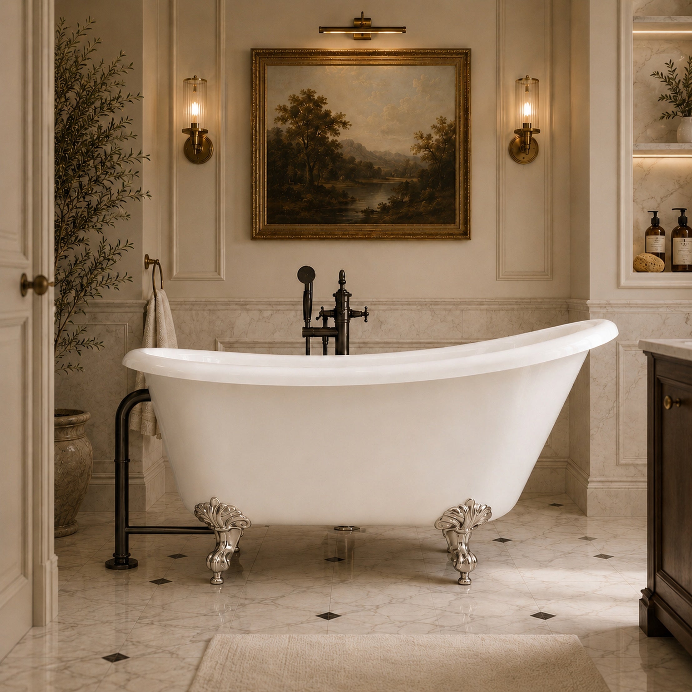 Maidstone Hawke II Acrylic Slipper Clawfoot Tub - Imperial Ball and Claw Feet